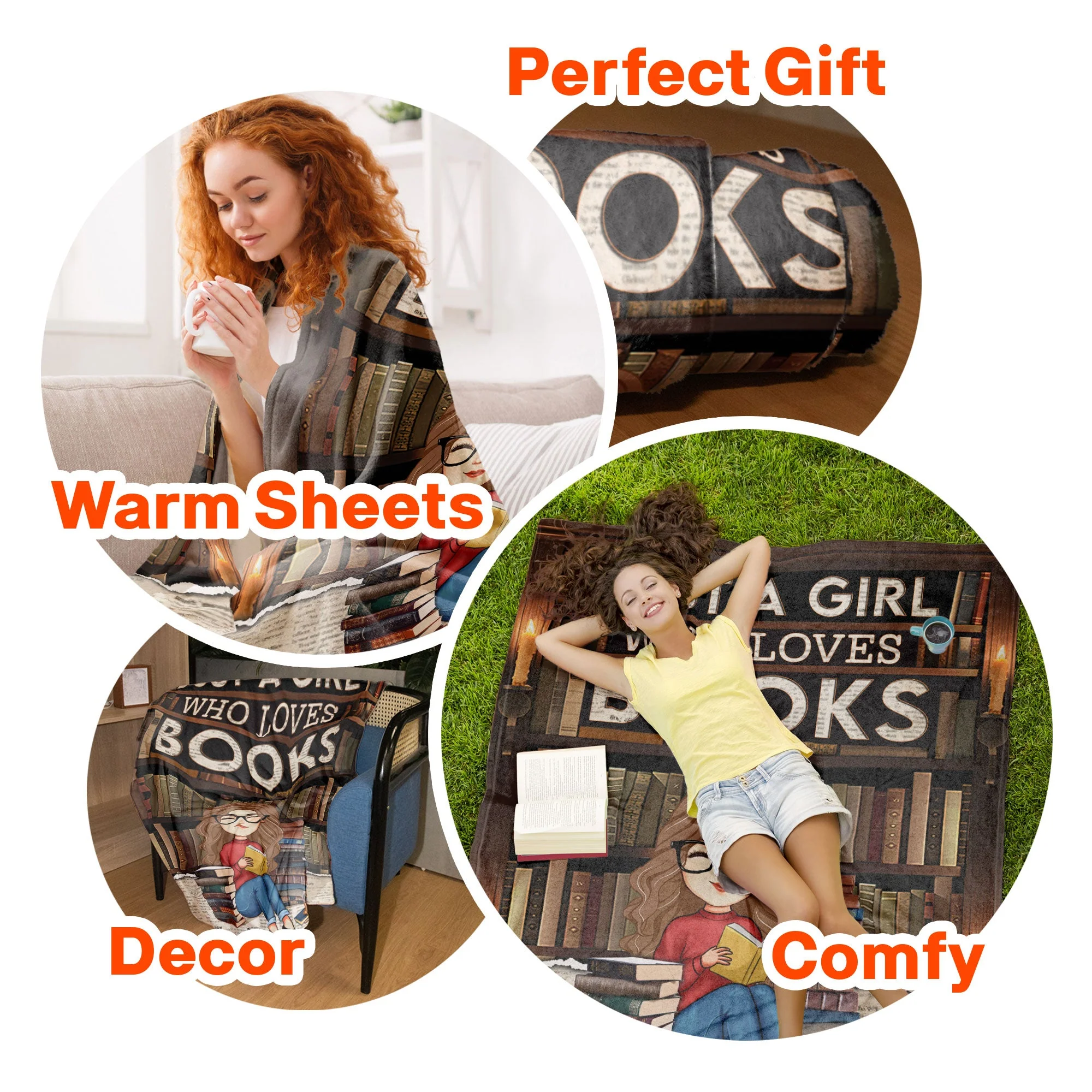 Just A Girl Who Loves Book - Personalized Blanket - Image 7