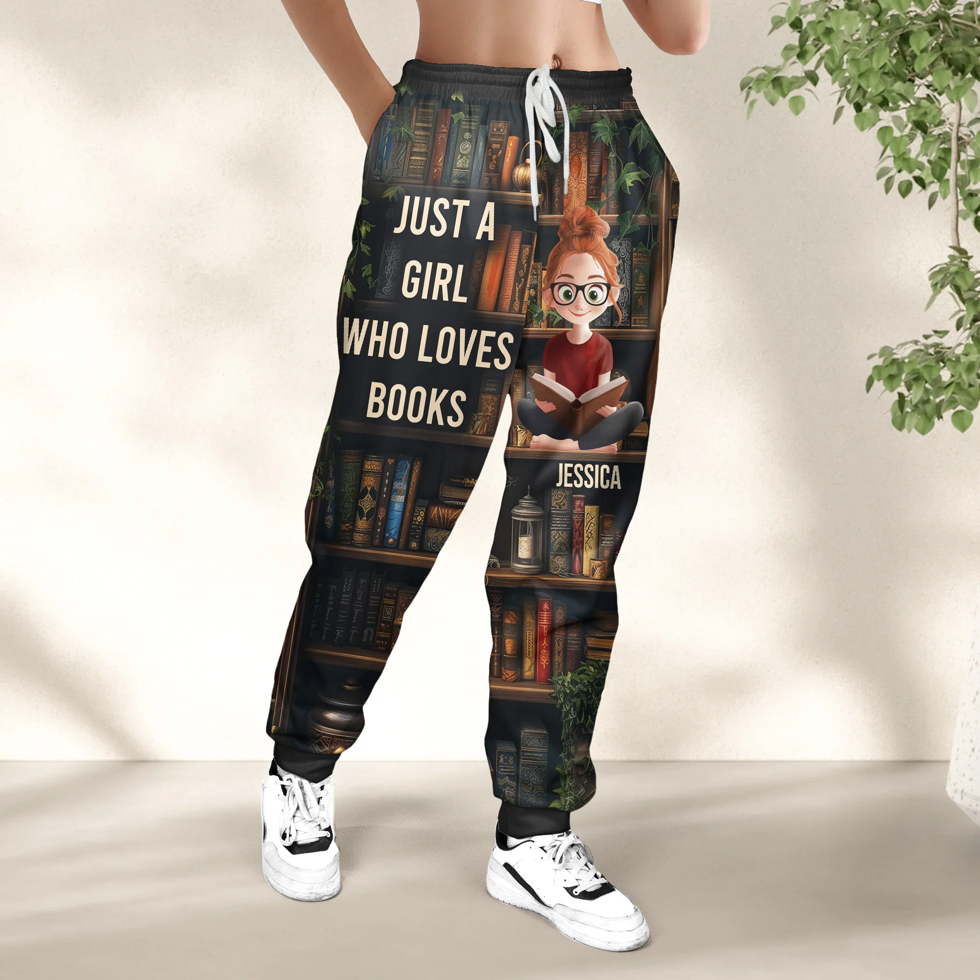 Just A Girl Who Loves Books - 3D Style - Personalized Sweatpants - Image 4
