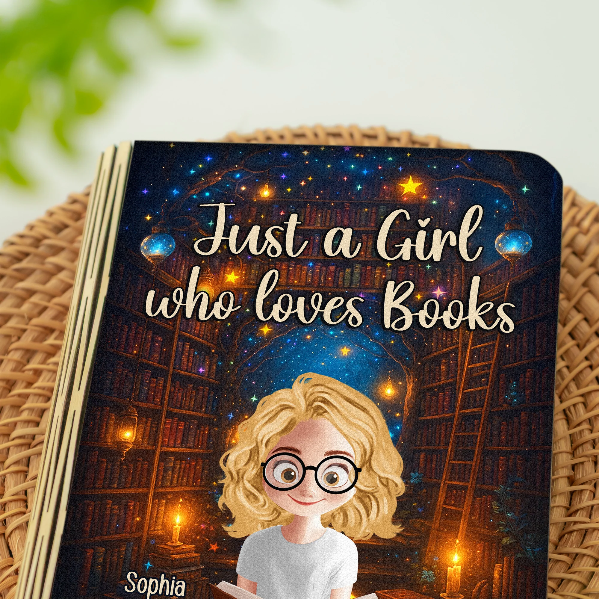 Just A Girl Who Loves Books - Fantasy Bookshelf - Personalized Book Lamp - Image 4