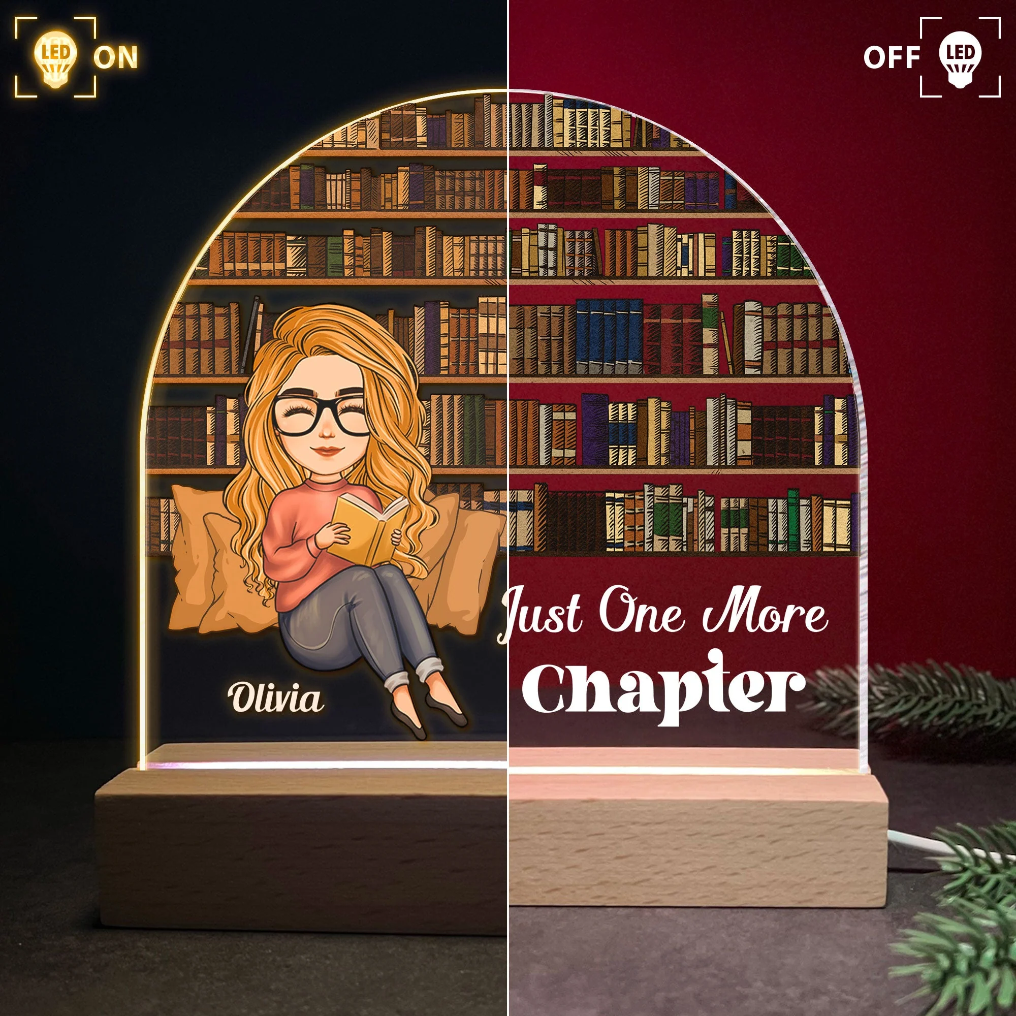 Just A Girl Who Loves Books - Personalized LED Light - Image 3