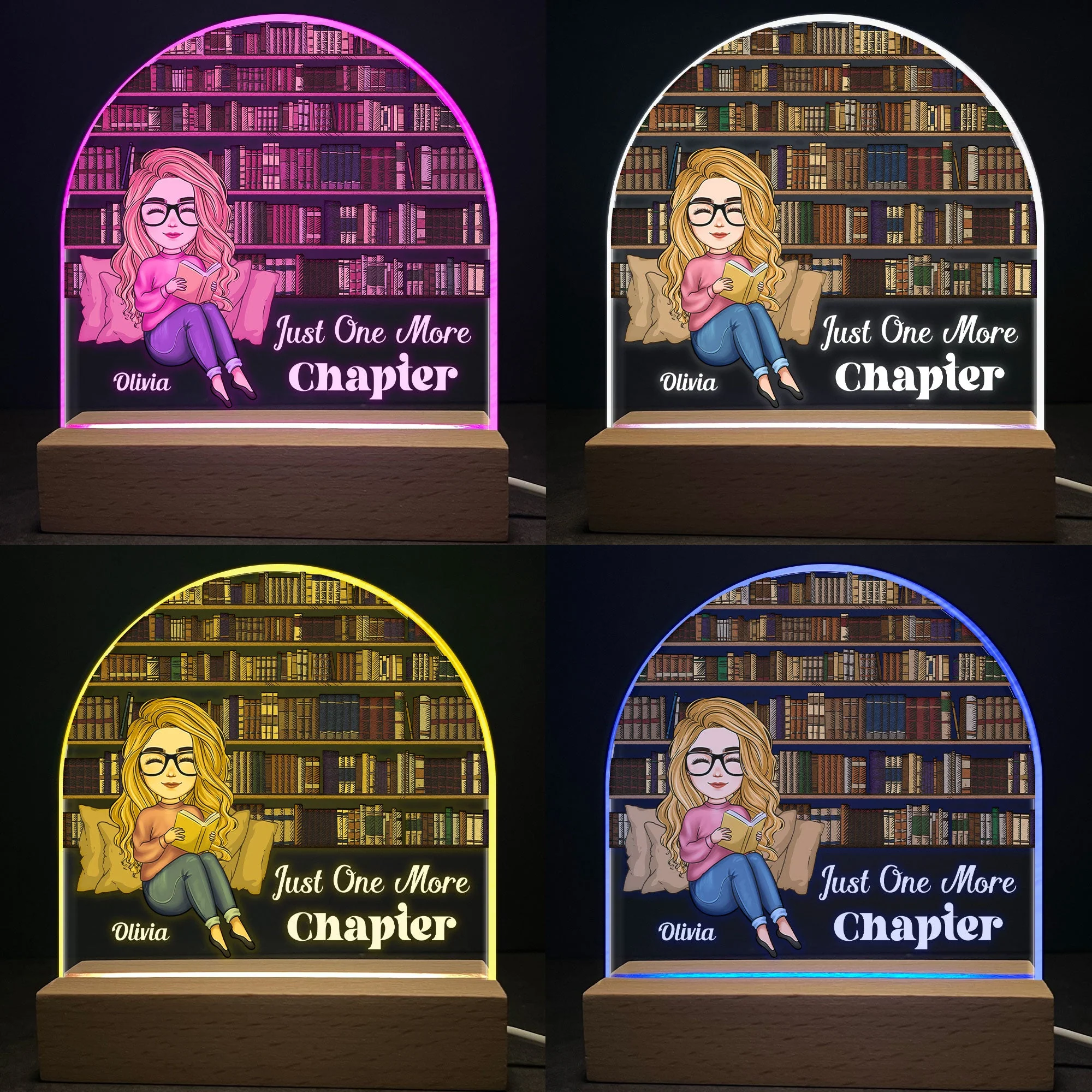 Just A Girl Who Loves Books - Personalized LED Light - Image 4