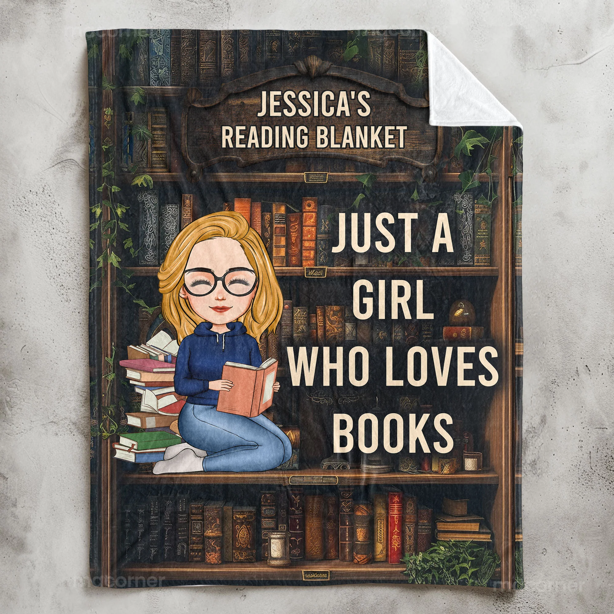 Just A Girl Who Loves Books - Personalized Blanket - Gift For Daughter - Image 2