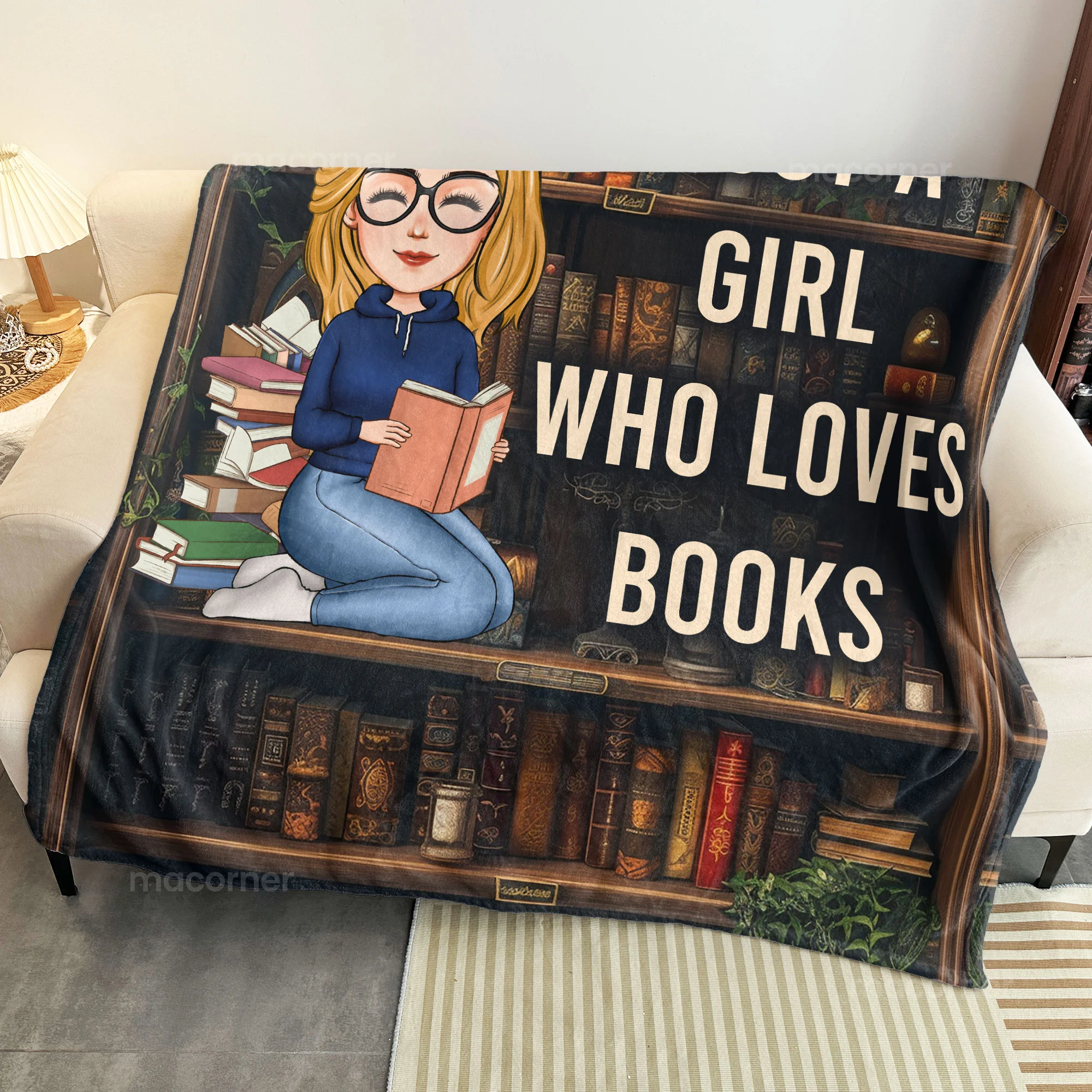Just A Girl Who Loves Books - Personalized Blanket - Gift For Daughter - Image 4