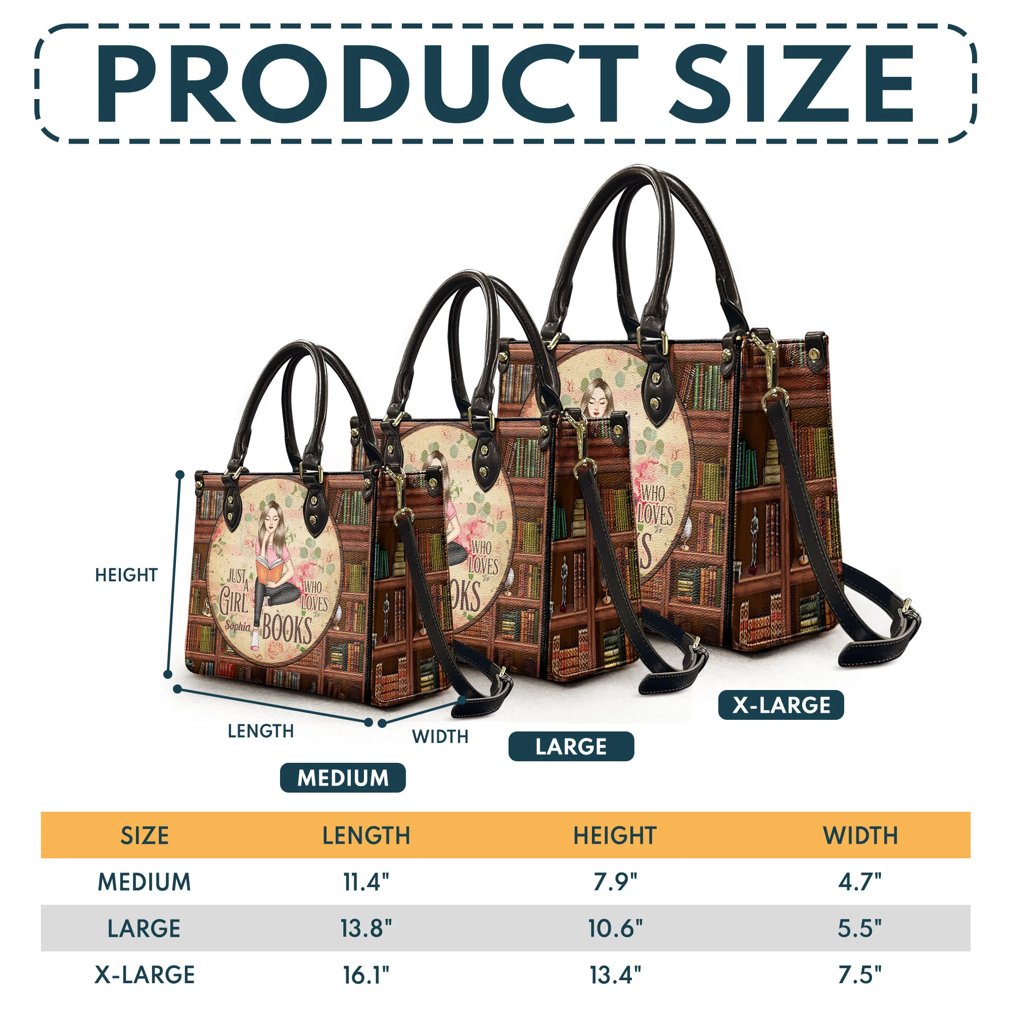 Just A Girl Who Loves Books - Personalized Leather Bag - Image 5