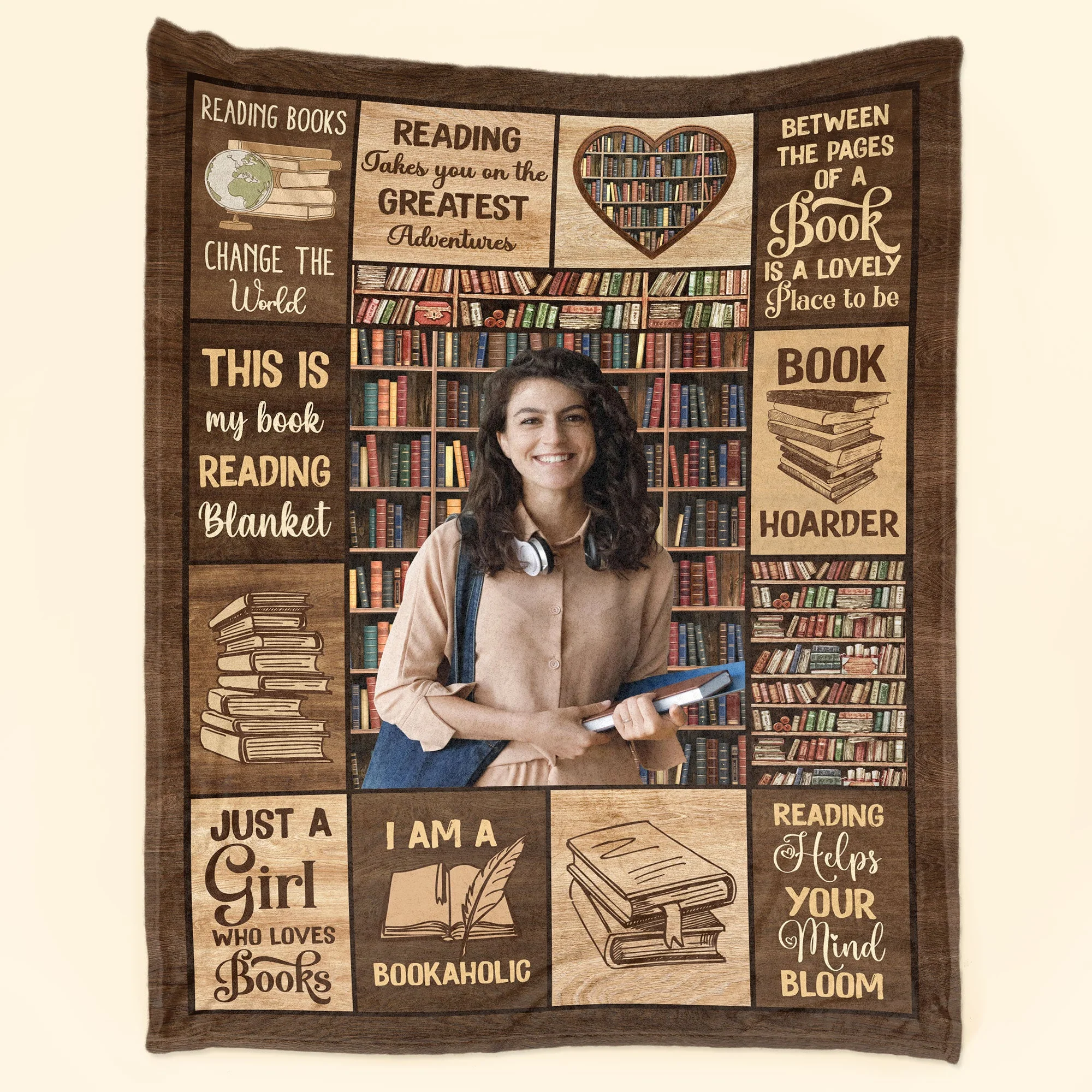 Just A Girl Who Loves Books  - Personalized Photo Blanket - Image 2