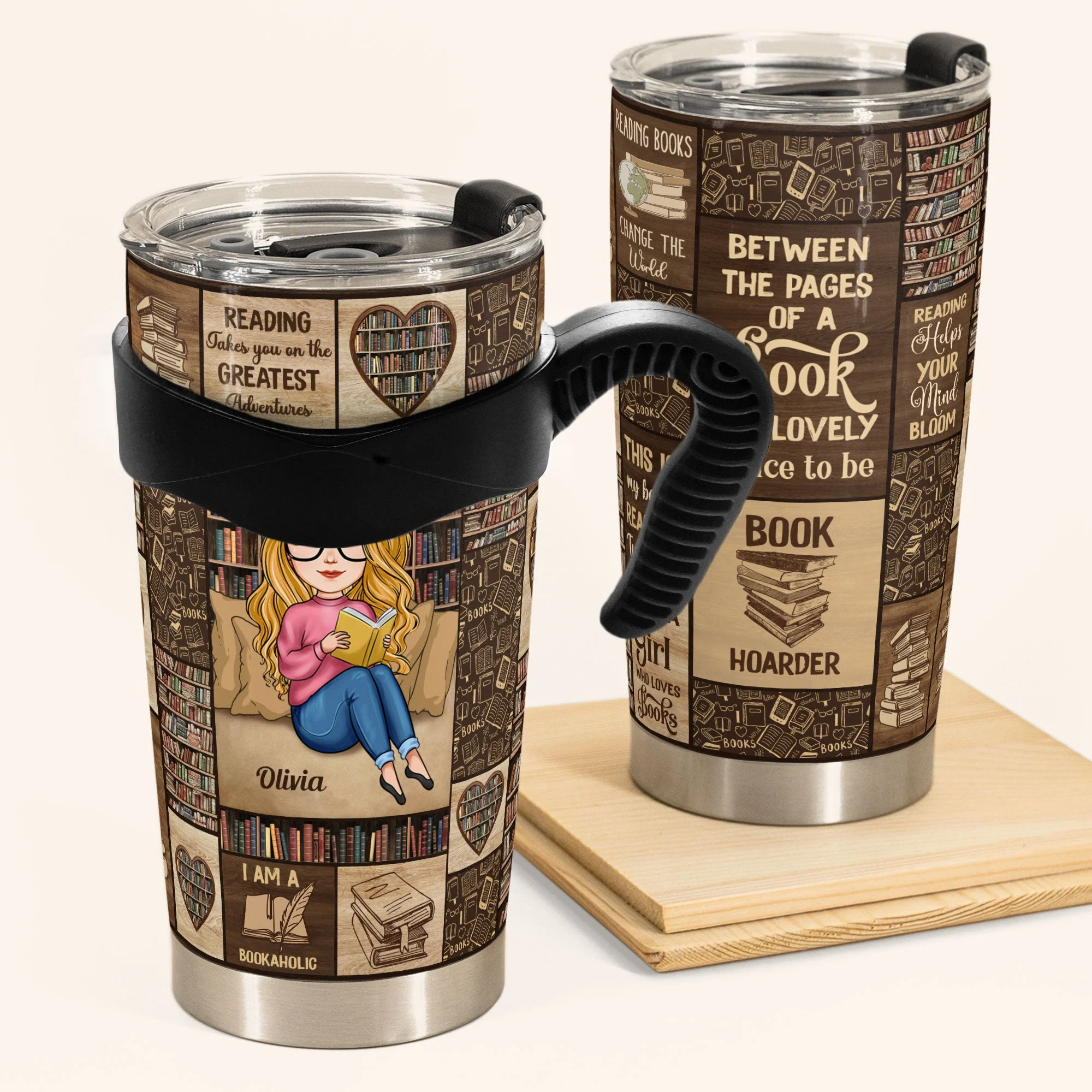 Just A Girl Who Loves Books  - Personalized Tumbler Cup - Image 4