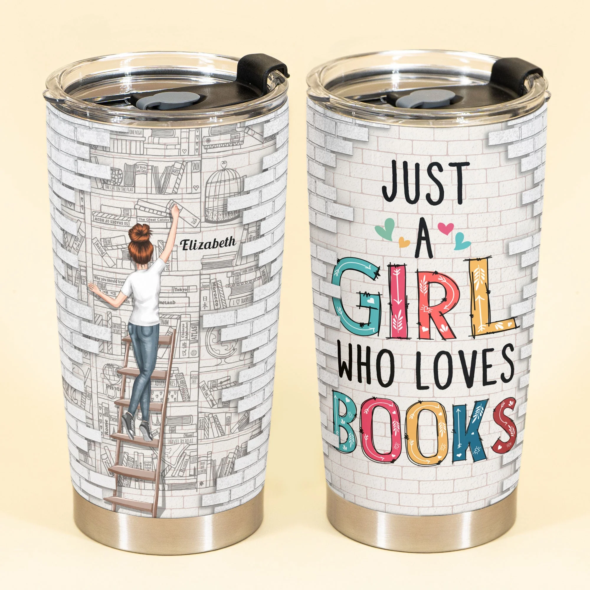 Just A Girl Who Loves Books - Personalized Tumbler Cup - Birthday Gifts For Women, Book Lovers - Image 2