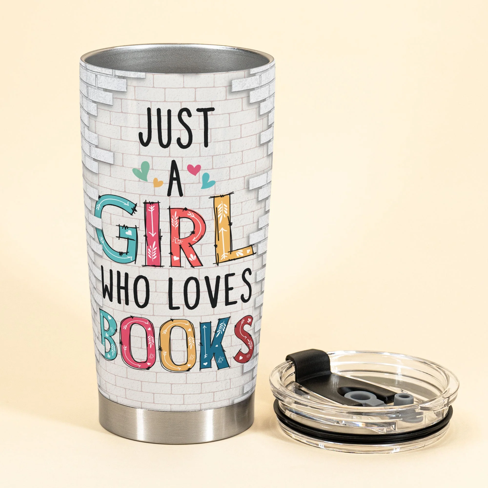 Just A Girl Who Loves Books - Personalized Tumbler Cup - Birthday Gifts For Women, Book Lovers - Image 3