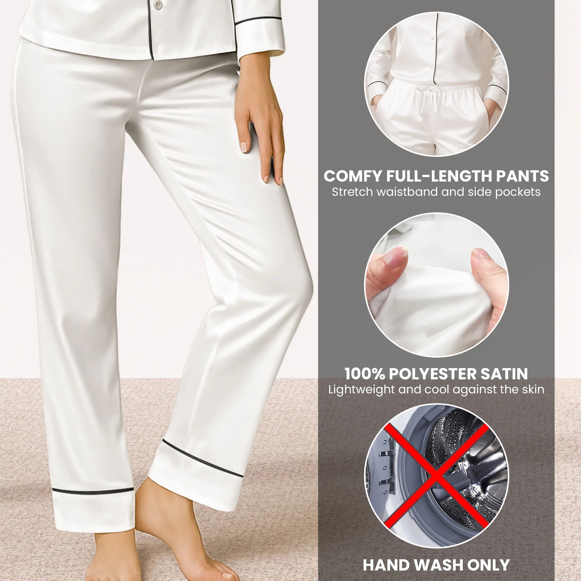 Just A Girl Who Loves Books Toile De Jouy - Personalized Satin Pajama Pants - Image 4