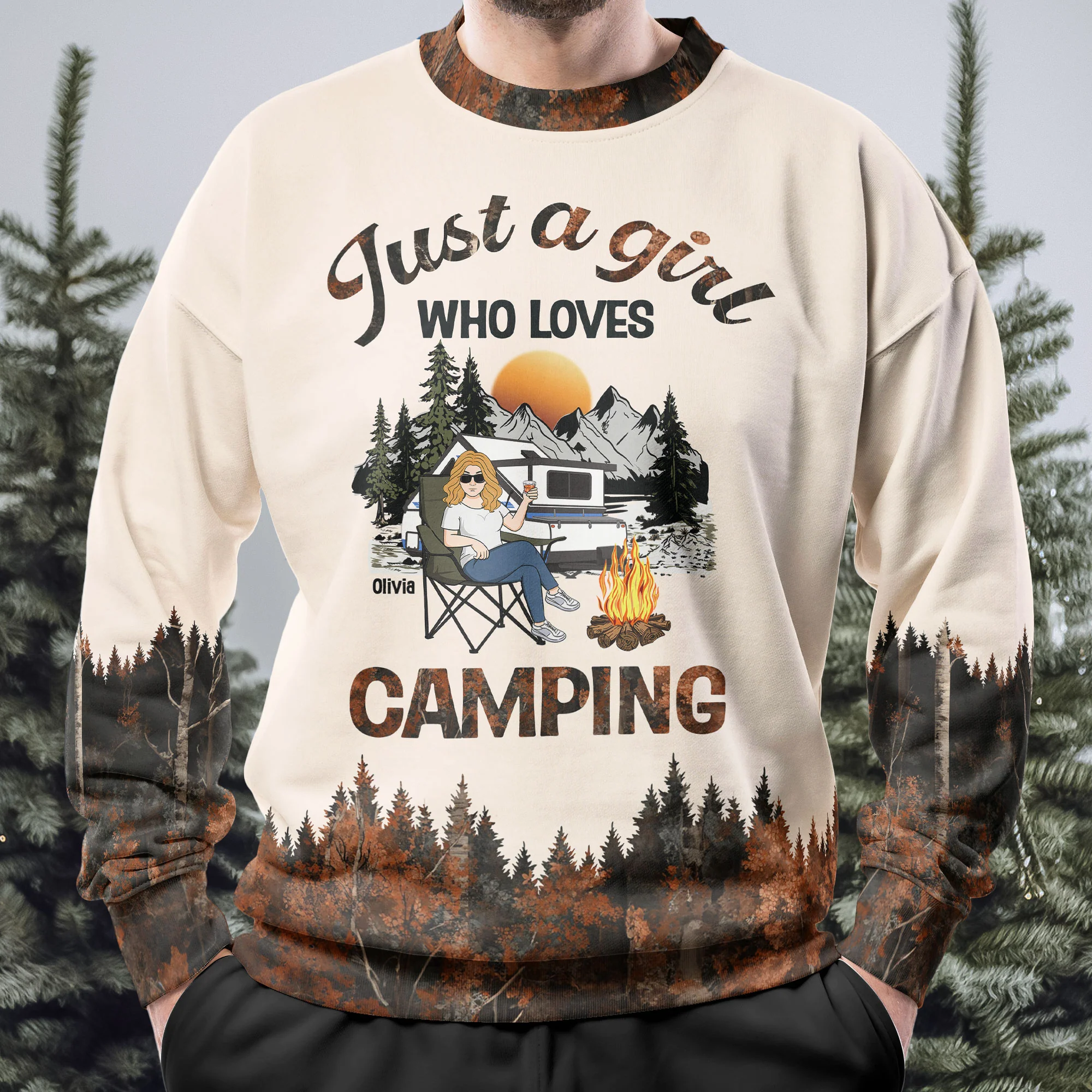 Just A Girl Who Loves Camping - Personalized 3D Printed Sweatshirt - Image 4