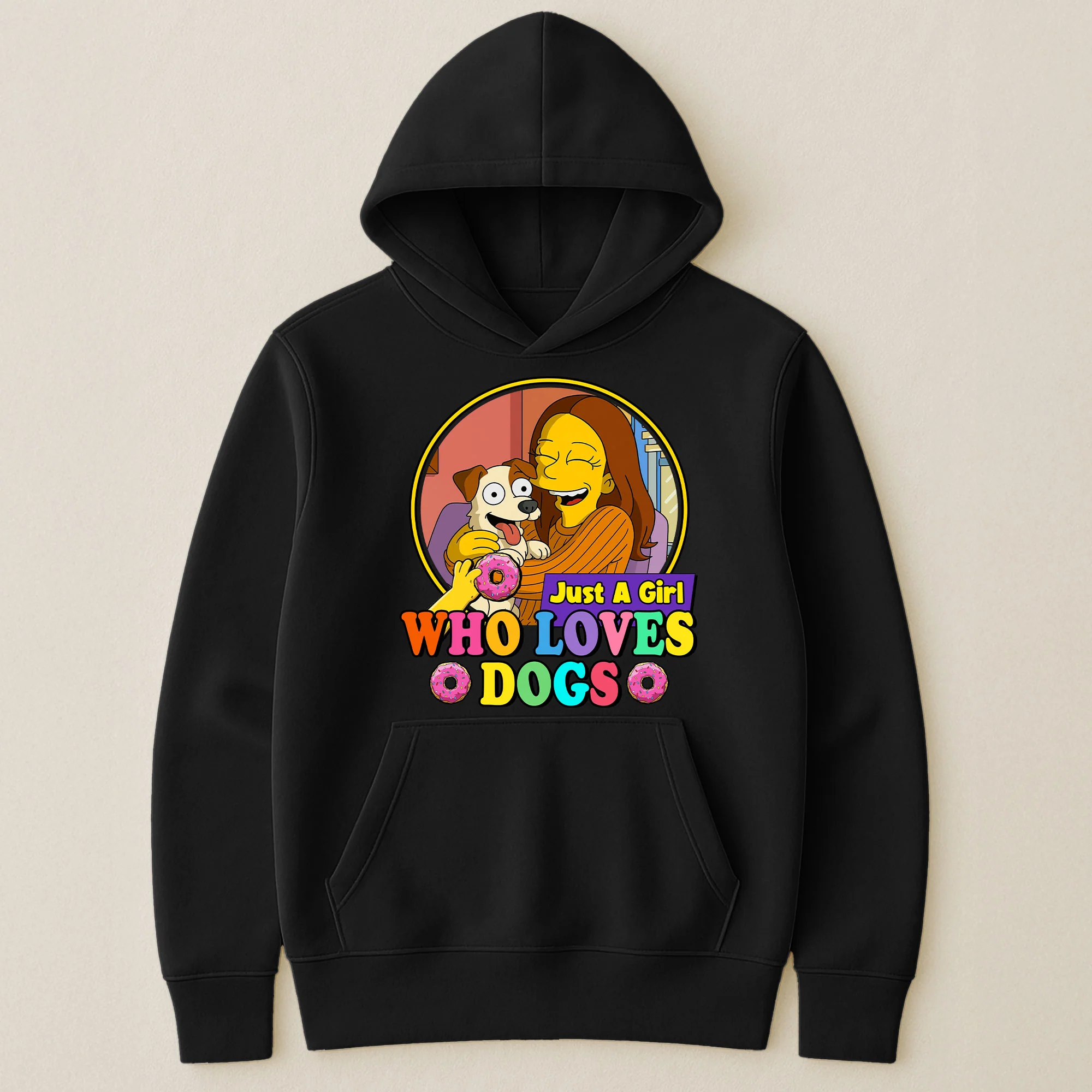 Just A Girl Who Loves Dogs Simpsonized Portrait - Personalized Photo Shirt - Image 4