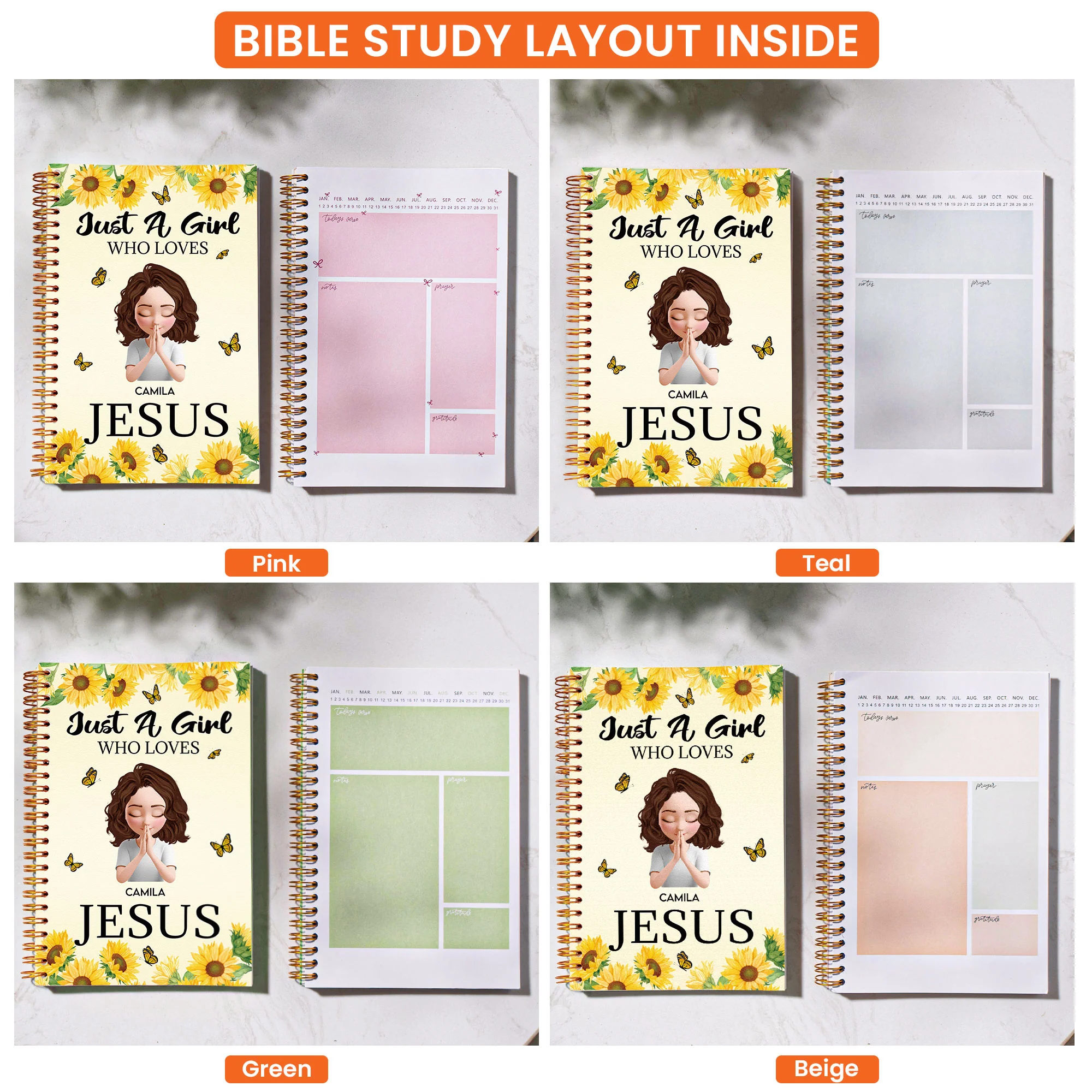 Just A Girl Who Loves Jesus Christian Gift - Personalized Prayer Journal - Image 5