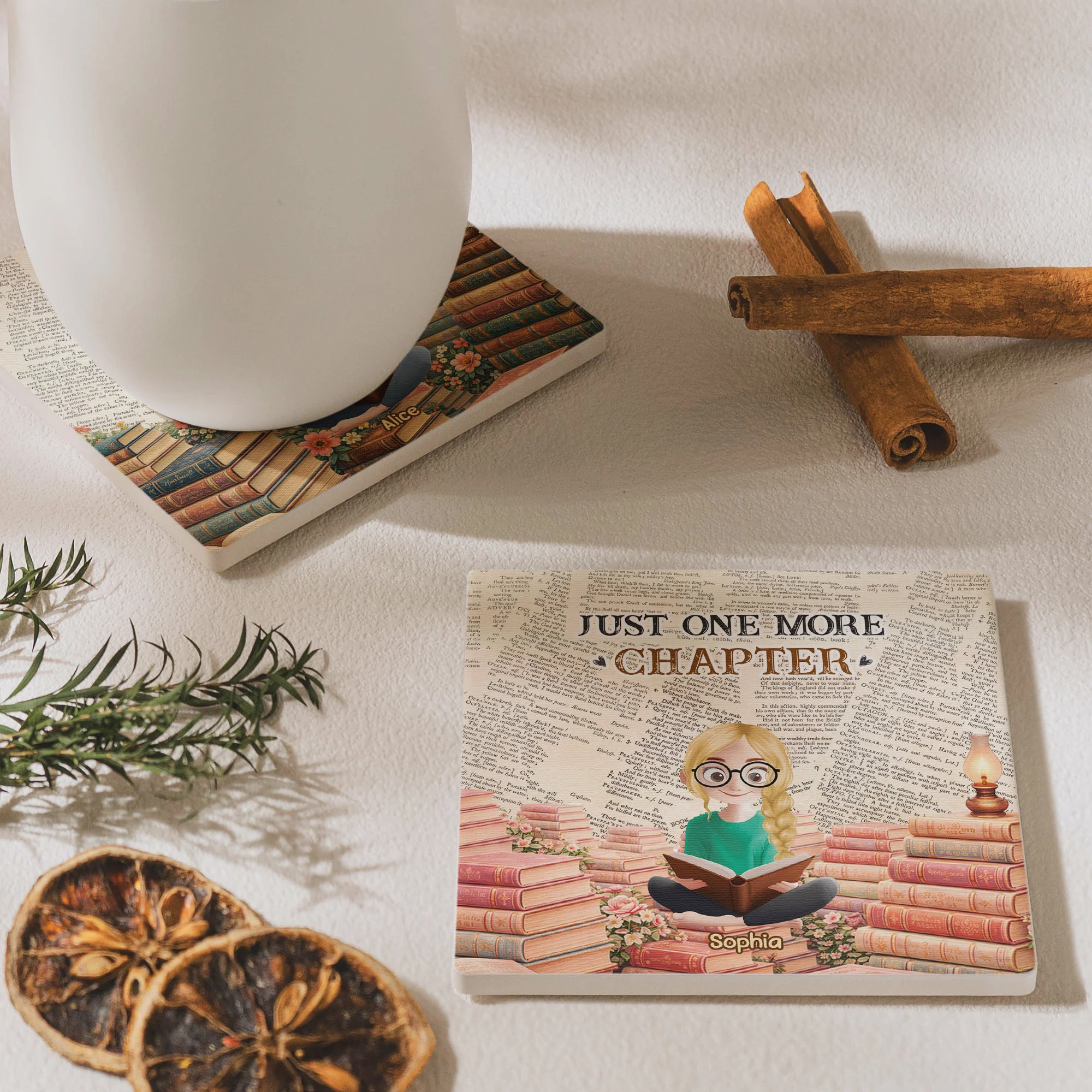 Just A Girl Who Loves Reading Books - For Book Lovers Club - Personalized Coaster - Image 5