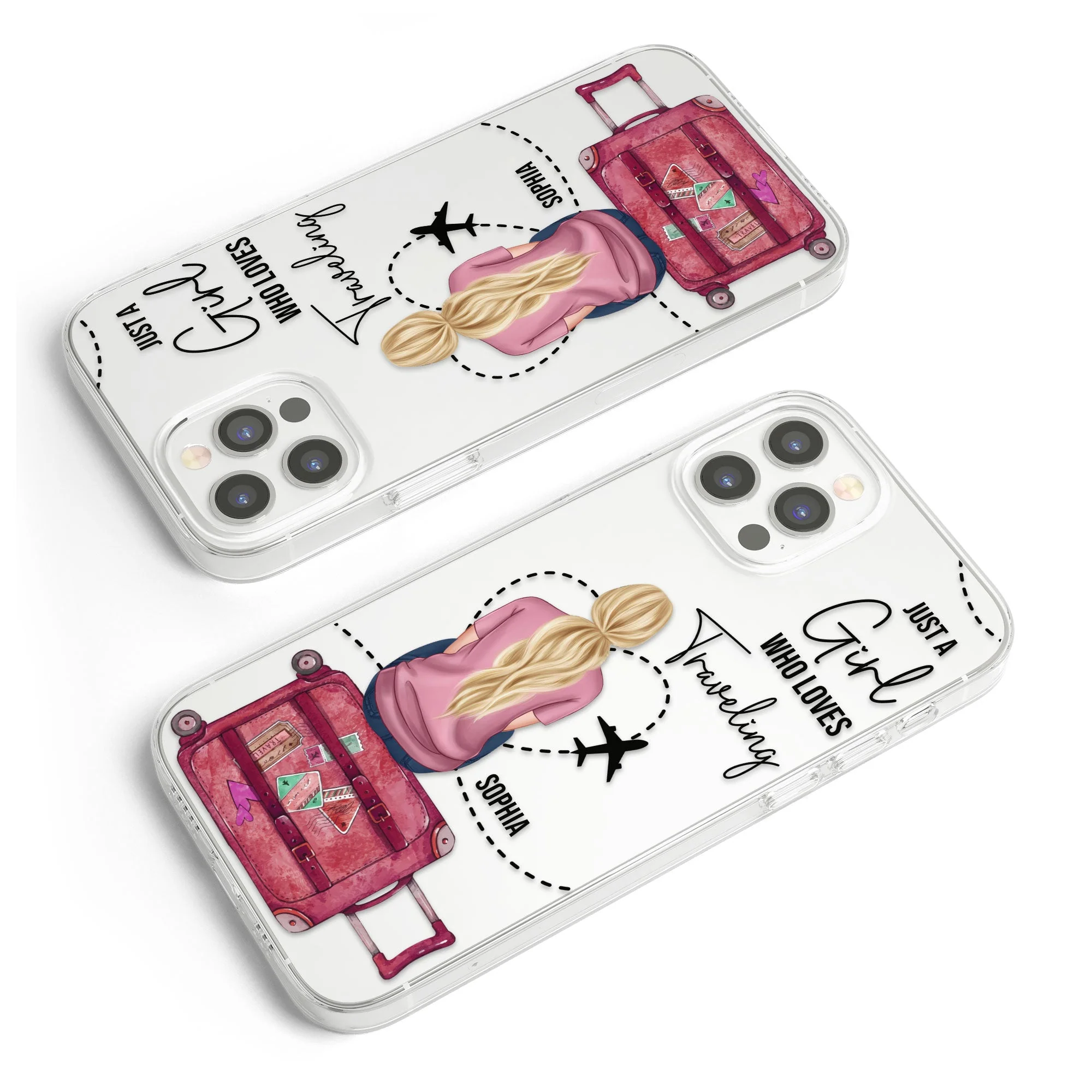 Just A Girl Who Loves Traveling - Personalized Clear Phone Case - Image 5
