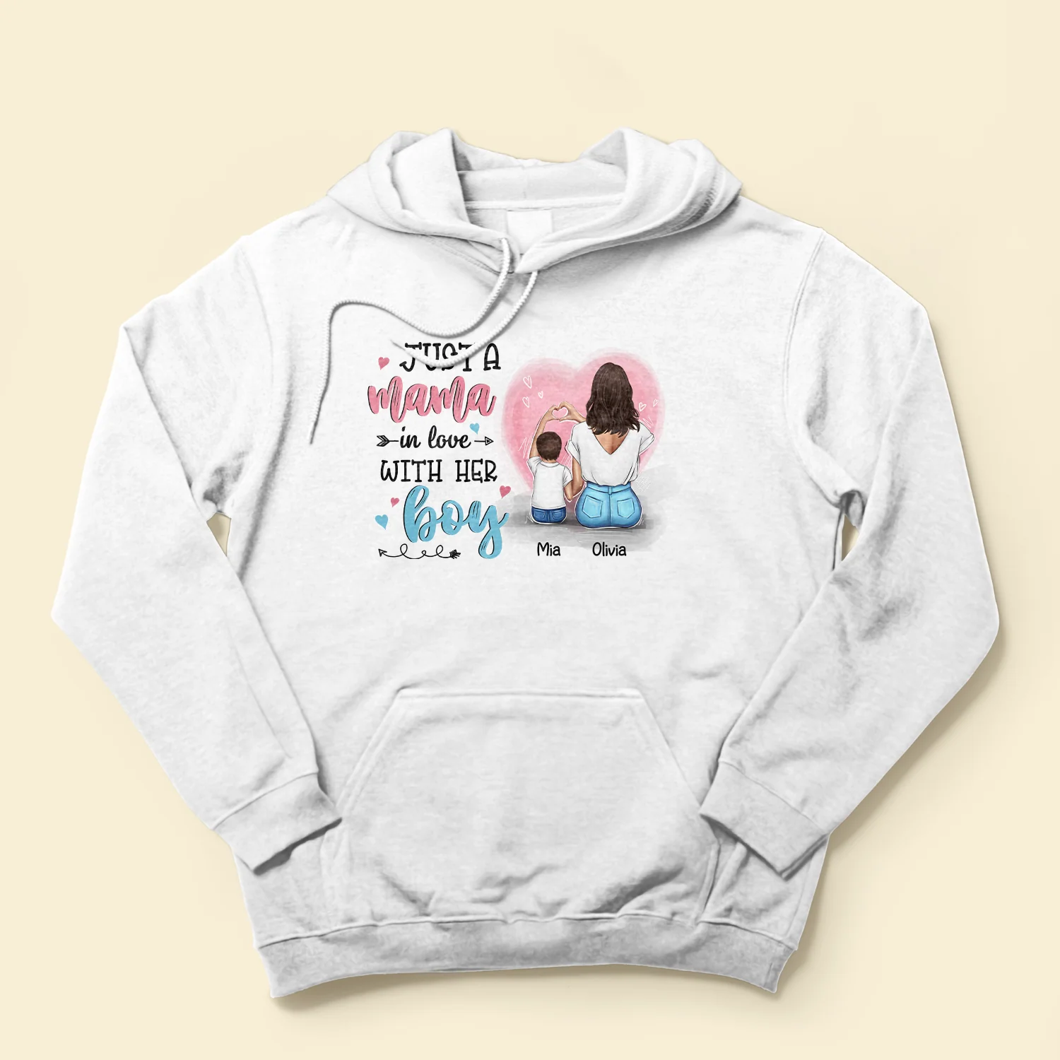 Just A Mama In Love With Her Boy, Girl - Personalized Shirt - Birthday, Mother's DayGift For Mom, Mother, Mama - Image 4