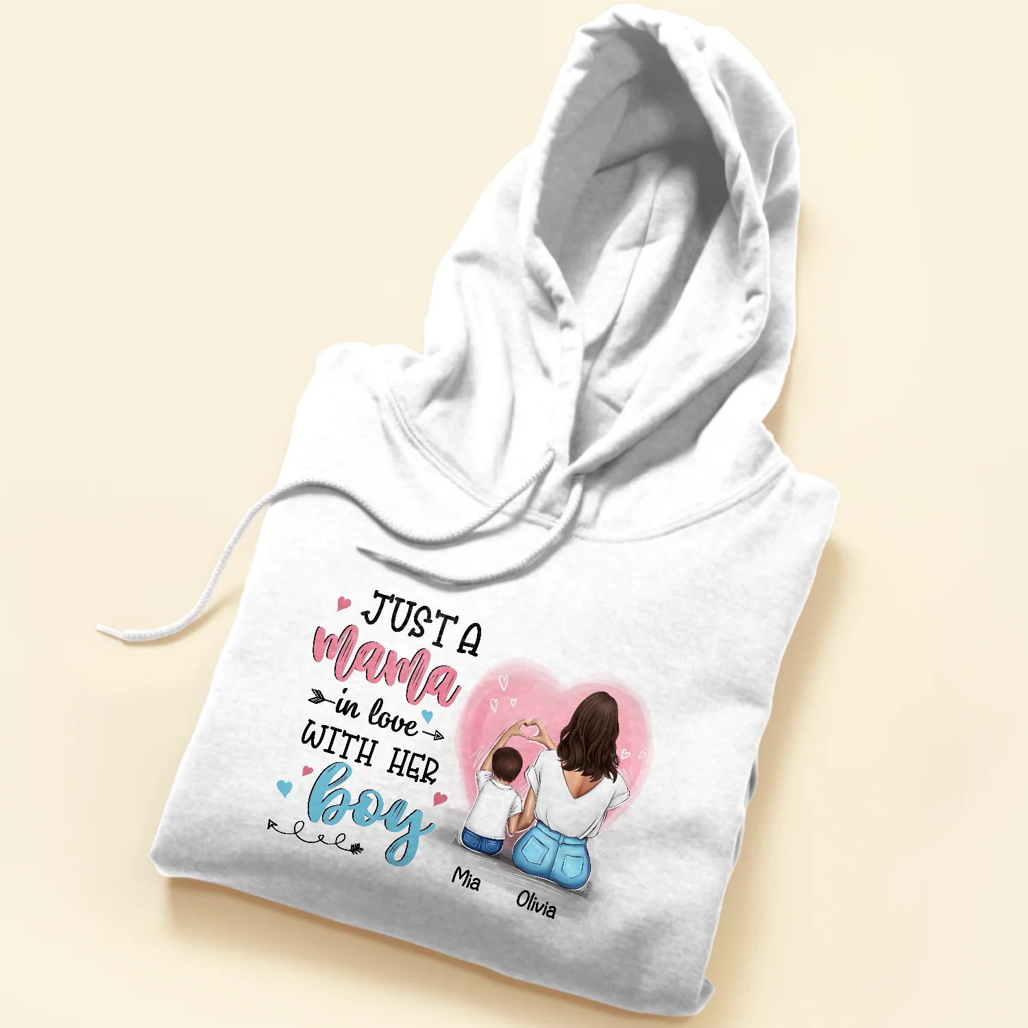 Just A Mama In Love With Her Boy, Girl - Personalized Shirt - Birthday, Mother's DayGift For Mom, Mother, Mama - Image 5