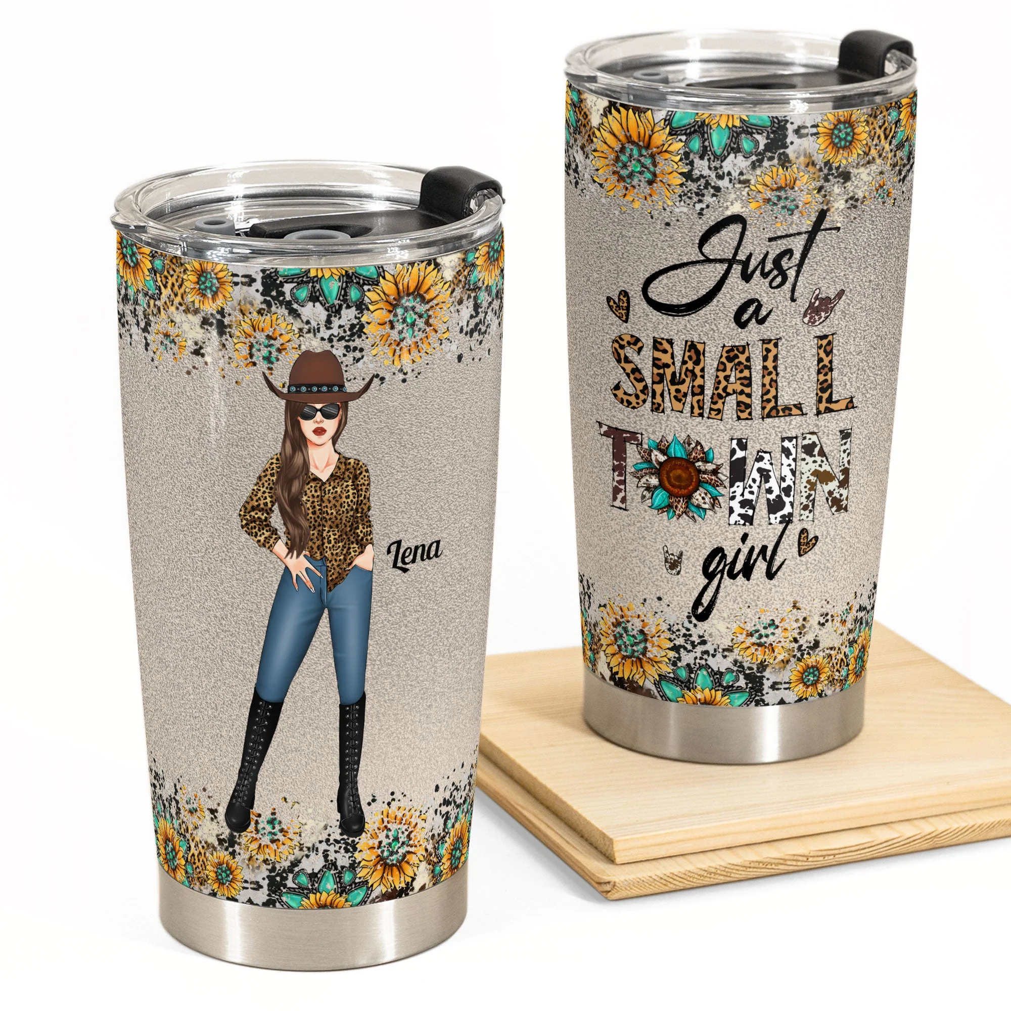 Just A Small Town Girl - Personalized Tumbler Cup - Birthday Gift For Country Girl, Cowgirl