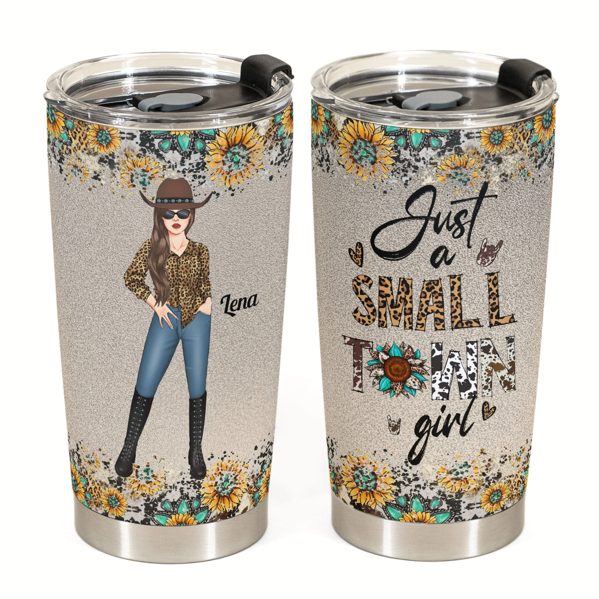 Just A Small Town Girl - Personalized Tumbler Cup - Birthday Gift For Country Girl, Cowgirl - Image 2