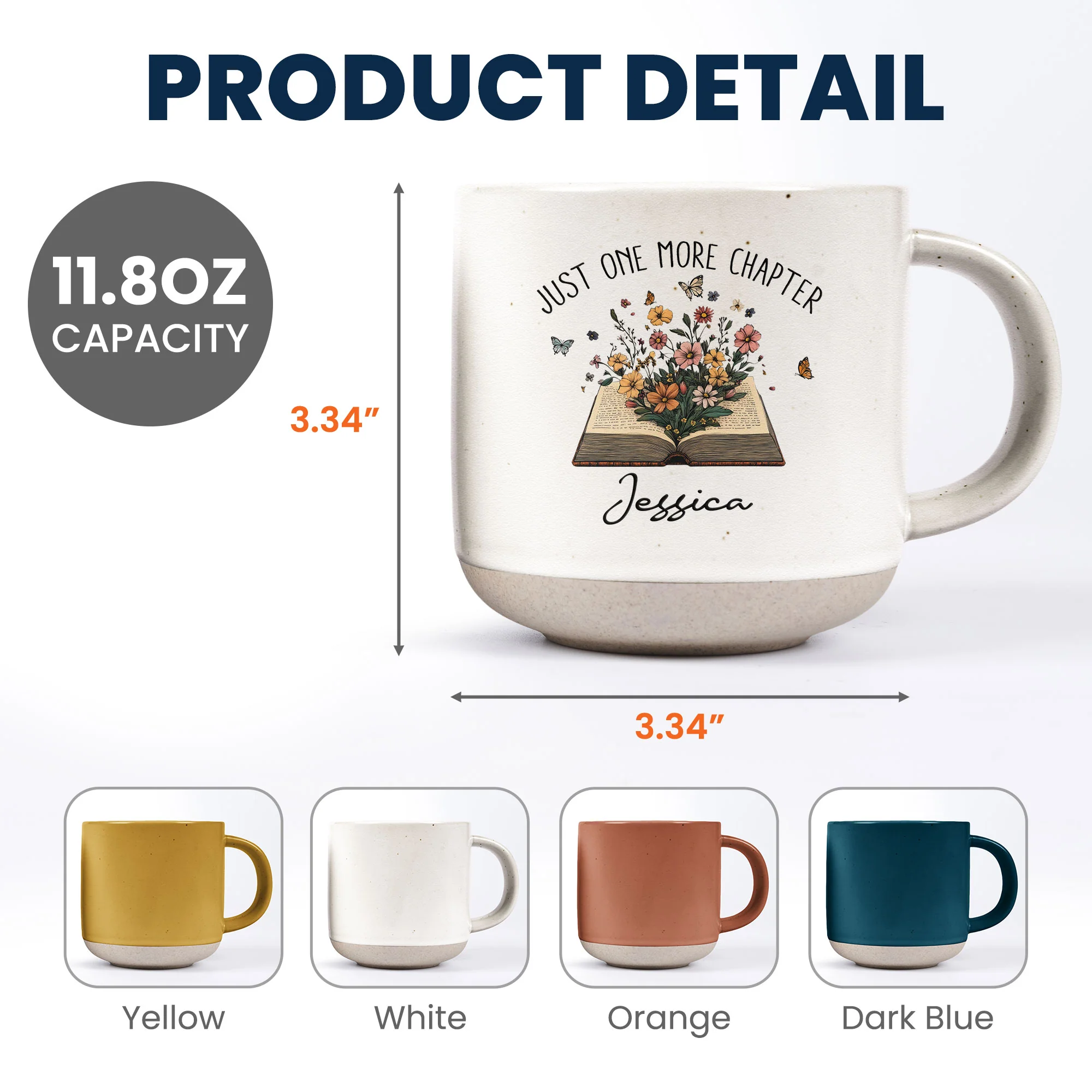 Just One More Chapter Gift For Book Lovers - Personalized Pottery Mug - Image 6