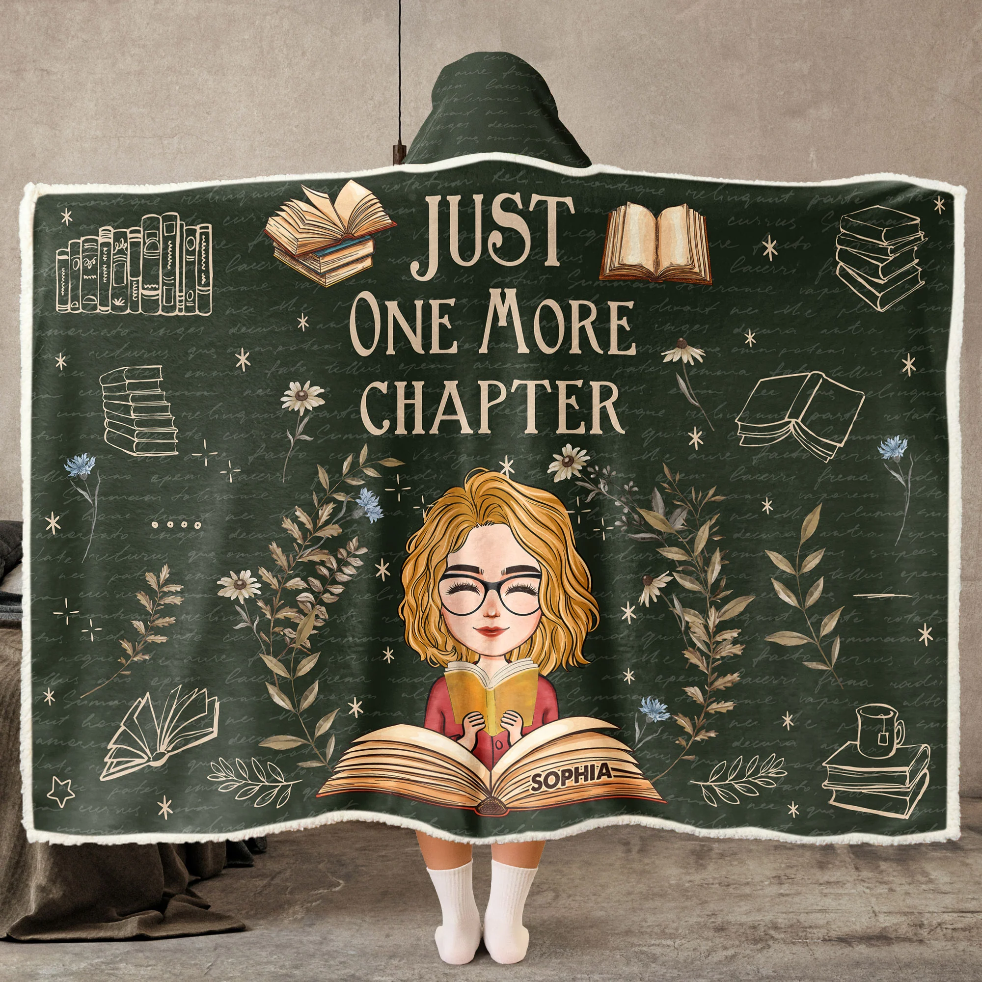 Just One More Chapter - Personalized Wearable Blanket Hoodie - Image 2