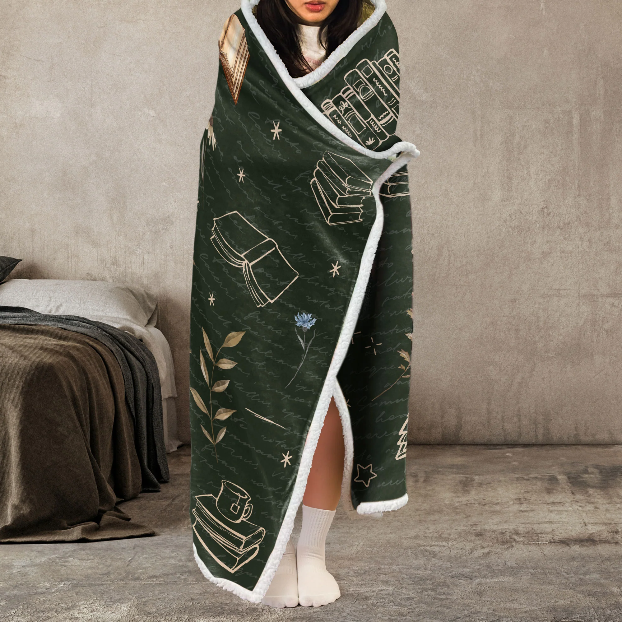 Just One More Chapter - Personalized Wearable Blanket Hoodie - Image 4
