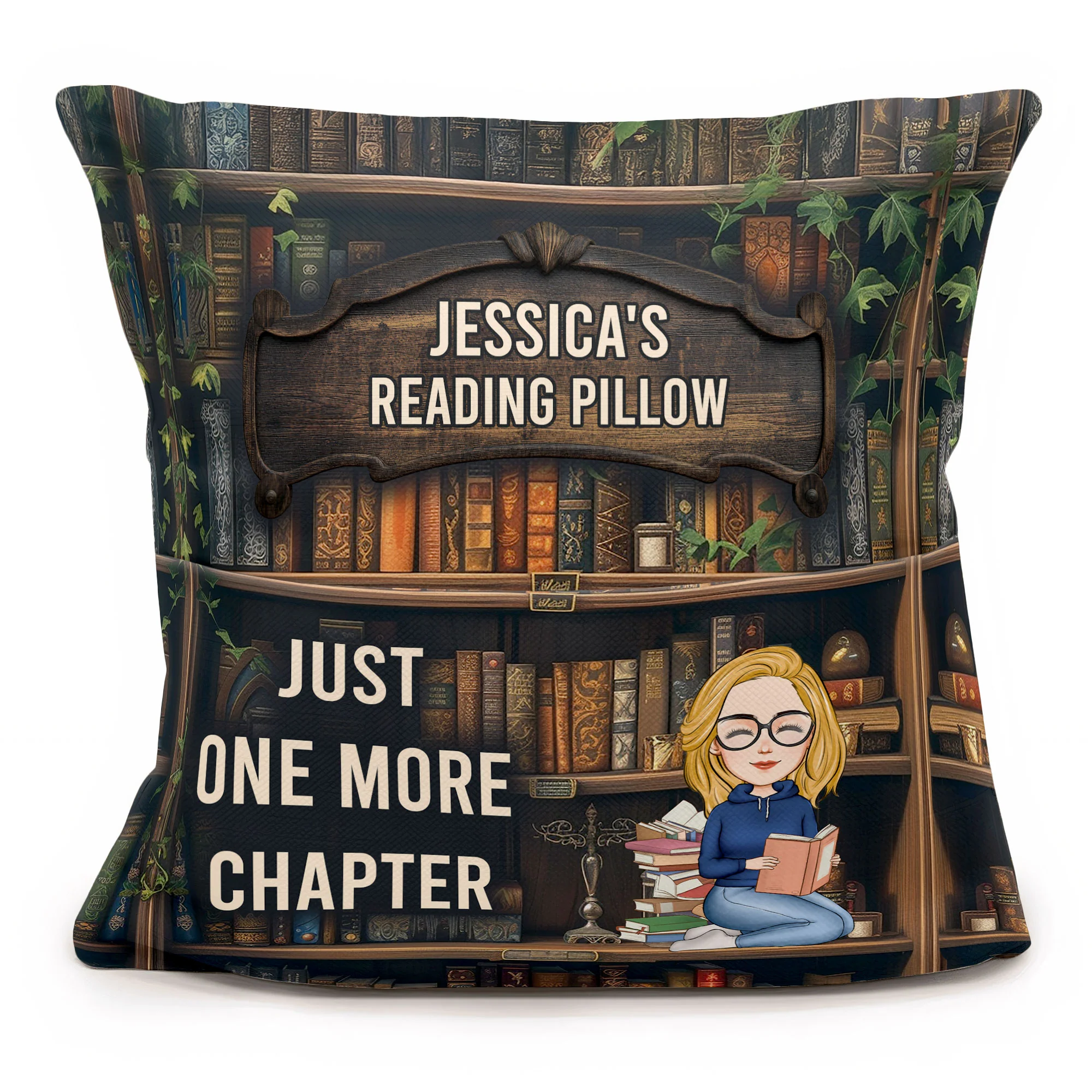 Just One More Chapter- Reading Pillow - Personalized Pocket Pillow (Insert Included) - Image 4