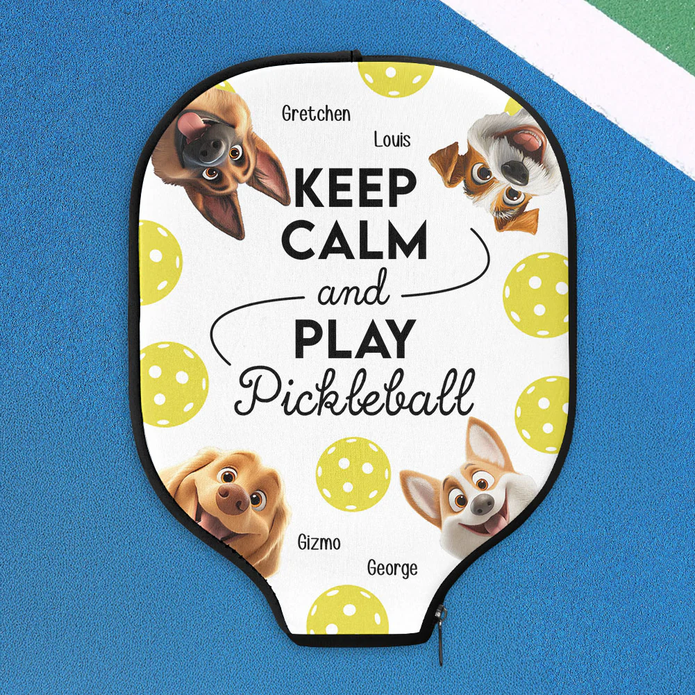 Keep Calm And Play Pickleball - Custom Pickleball Paddle Cover - Image 2