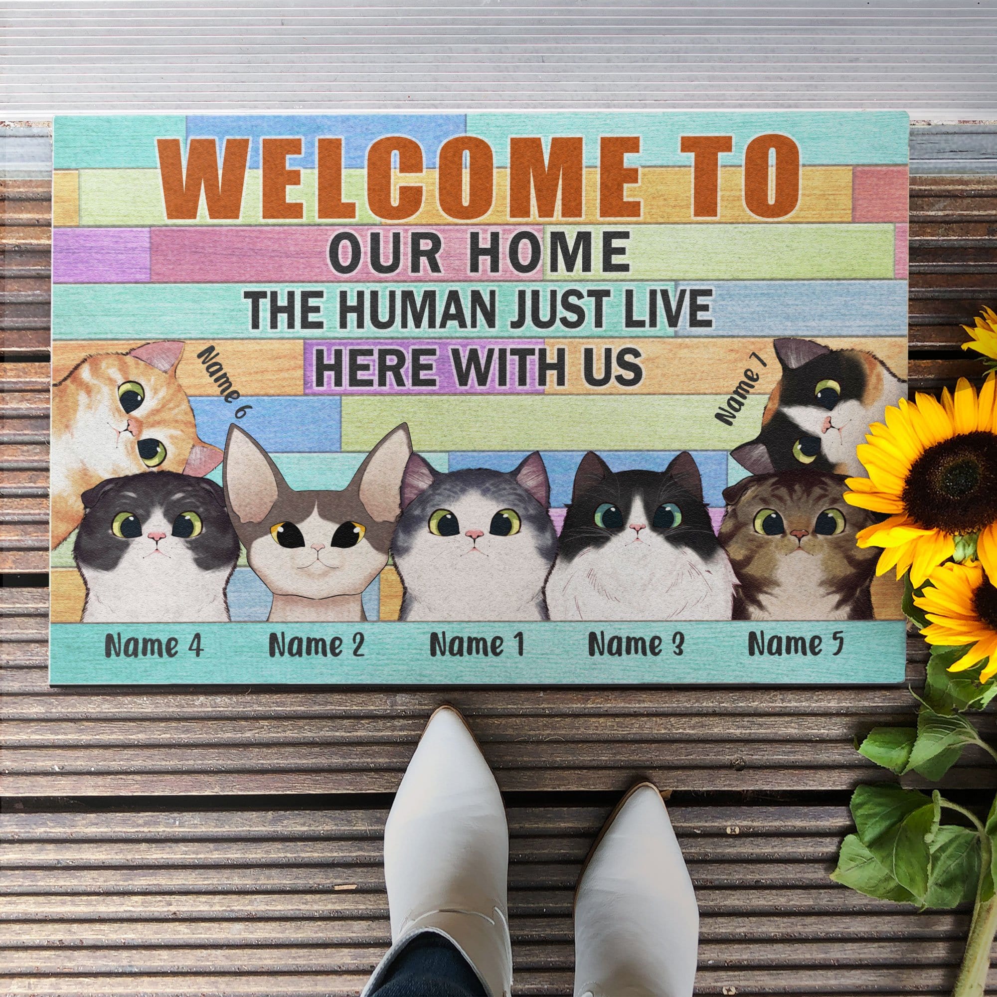 Keep Door Closed Don't Let The Cats Out, Cat Custom Doormat, Gift For Cat Lovers - Image 4