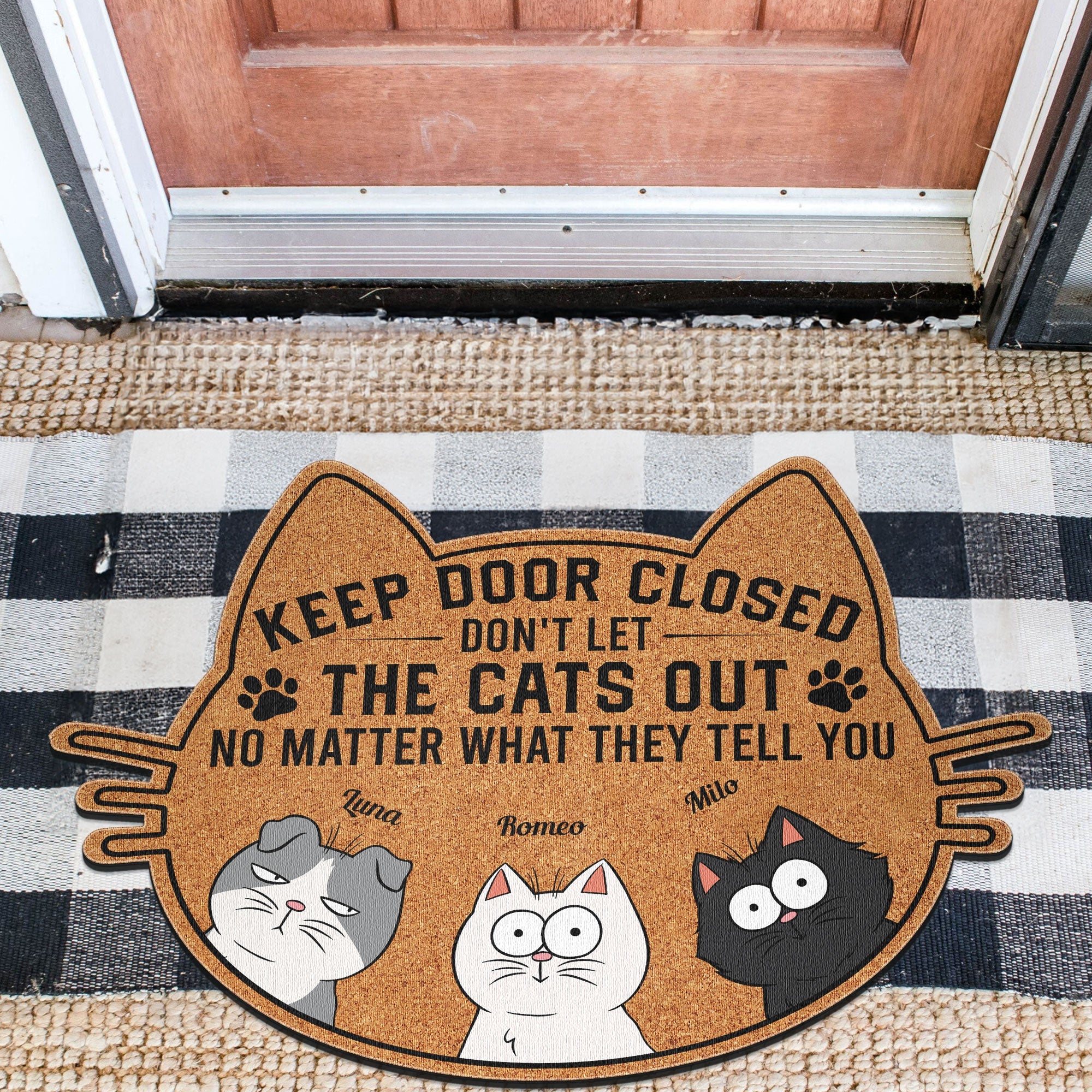Keep Door Closed - Personalized Custom Shaped Doormat - Image 2