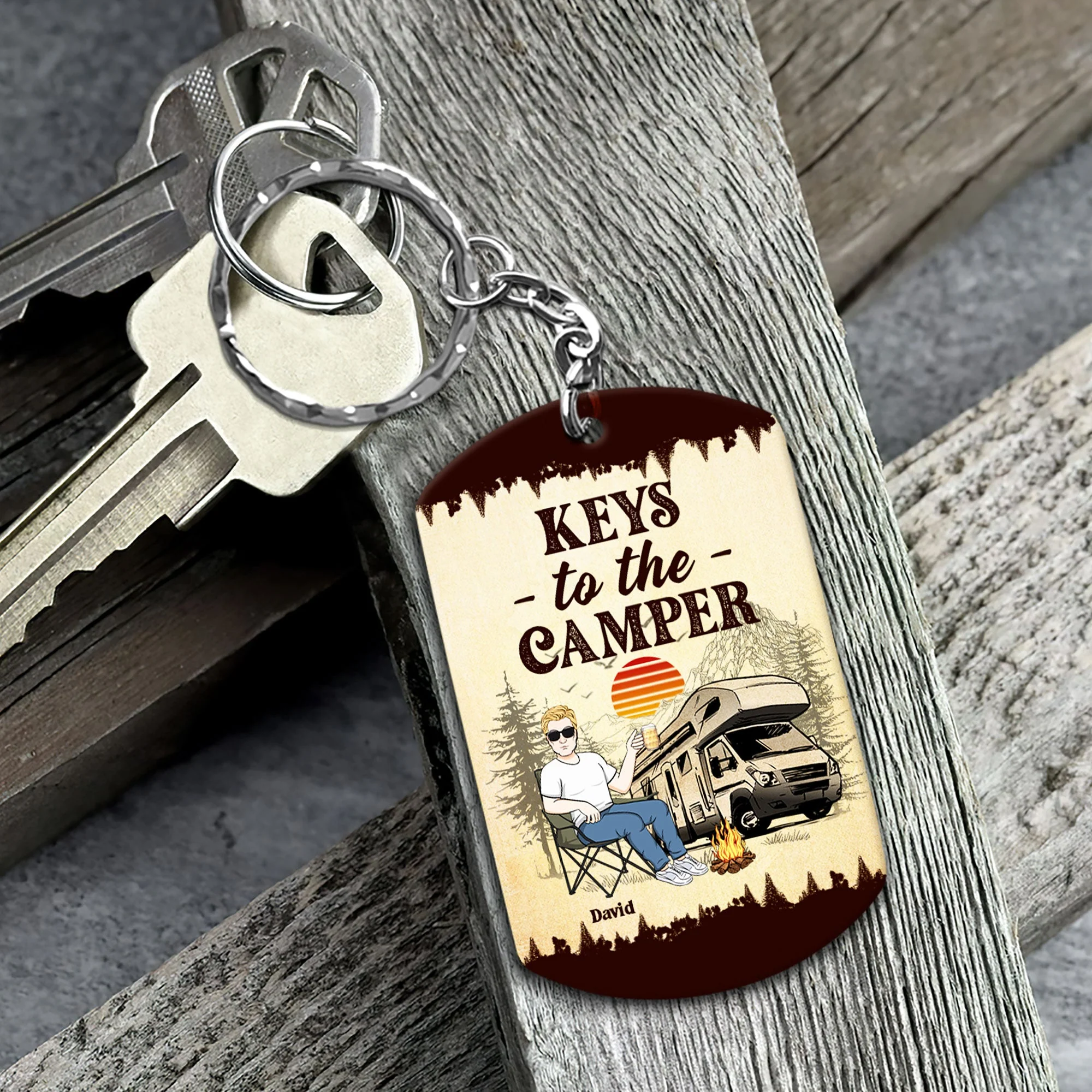 Keys To The Camper For Man- Personalized Keychain - Image 3