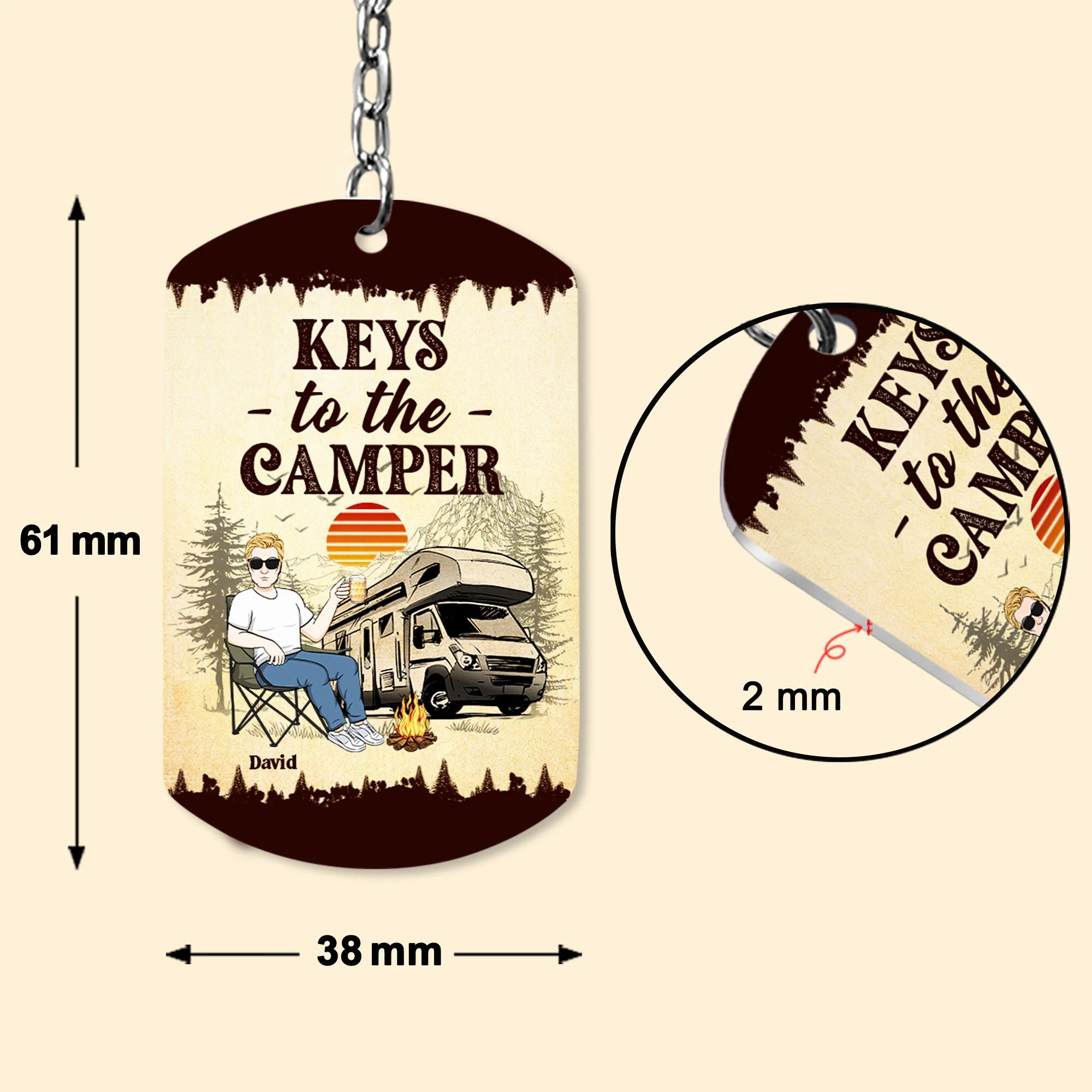 Keys To The Camper For Man- Personalized Keychain - Image 4