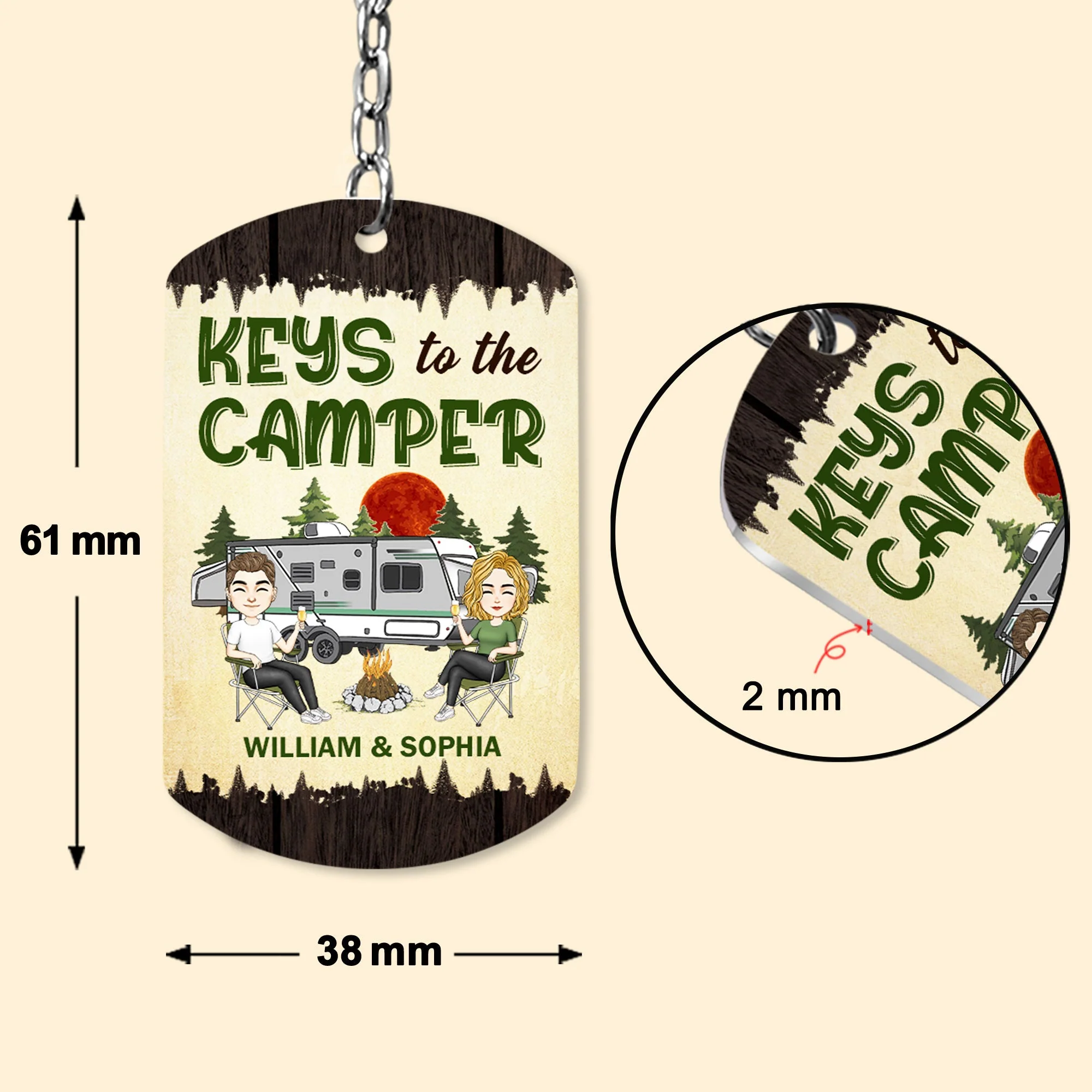 Keys To The Camper New Version - Personalized Keychain - Image 4