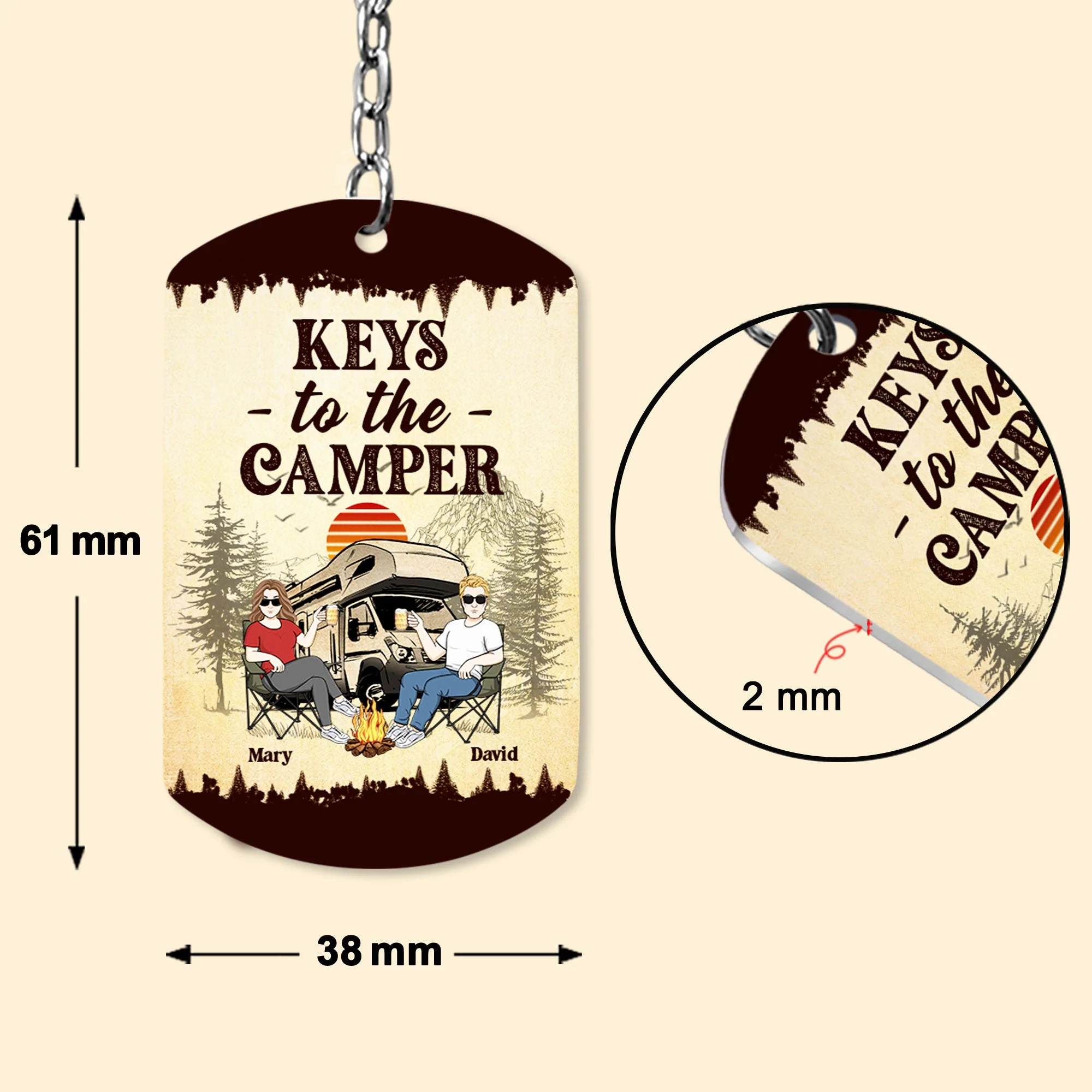 Keys To The Camper - Personalized Keychain - Image 4