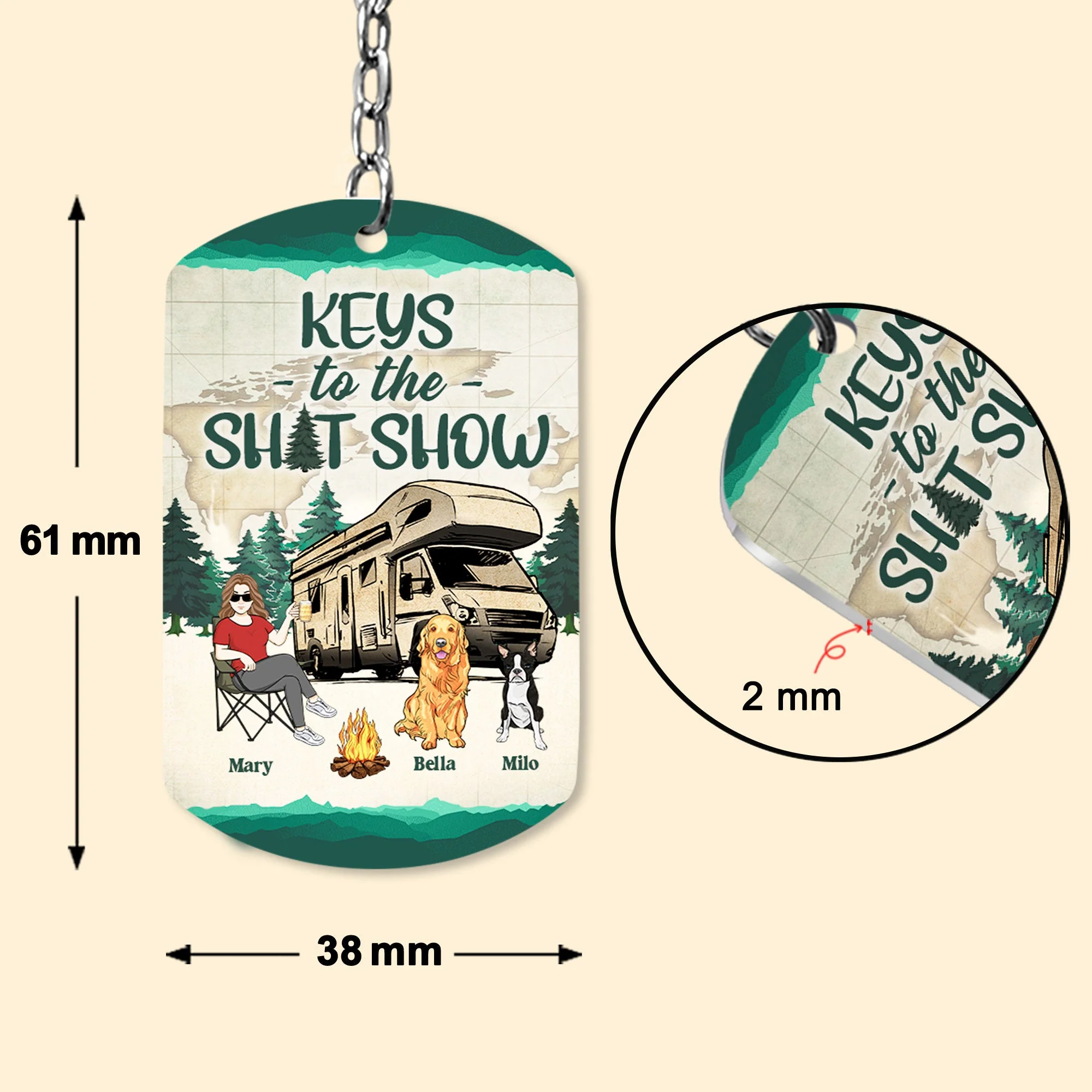 Keys To The Camping Sh-Funny Show - Personalized Keychain - Image 4