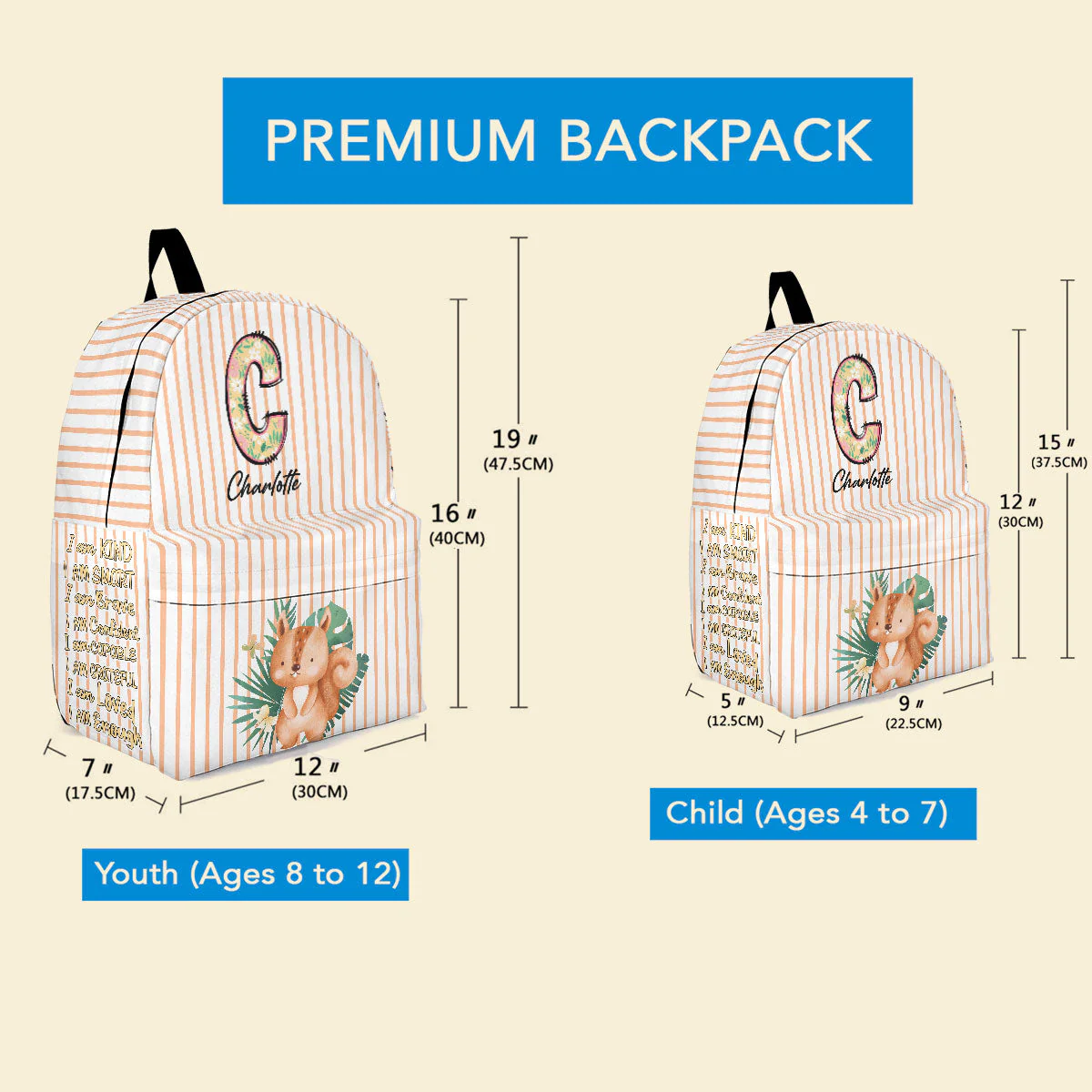 Kid Affirmation - Personalized Kid Backpack - Image 4