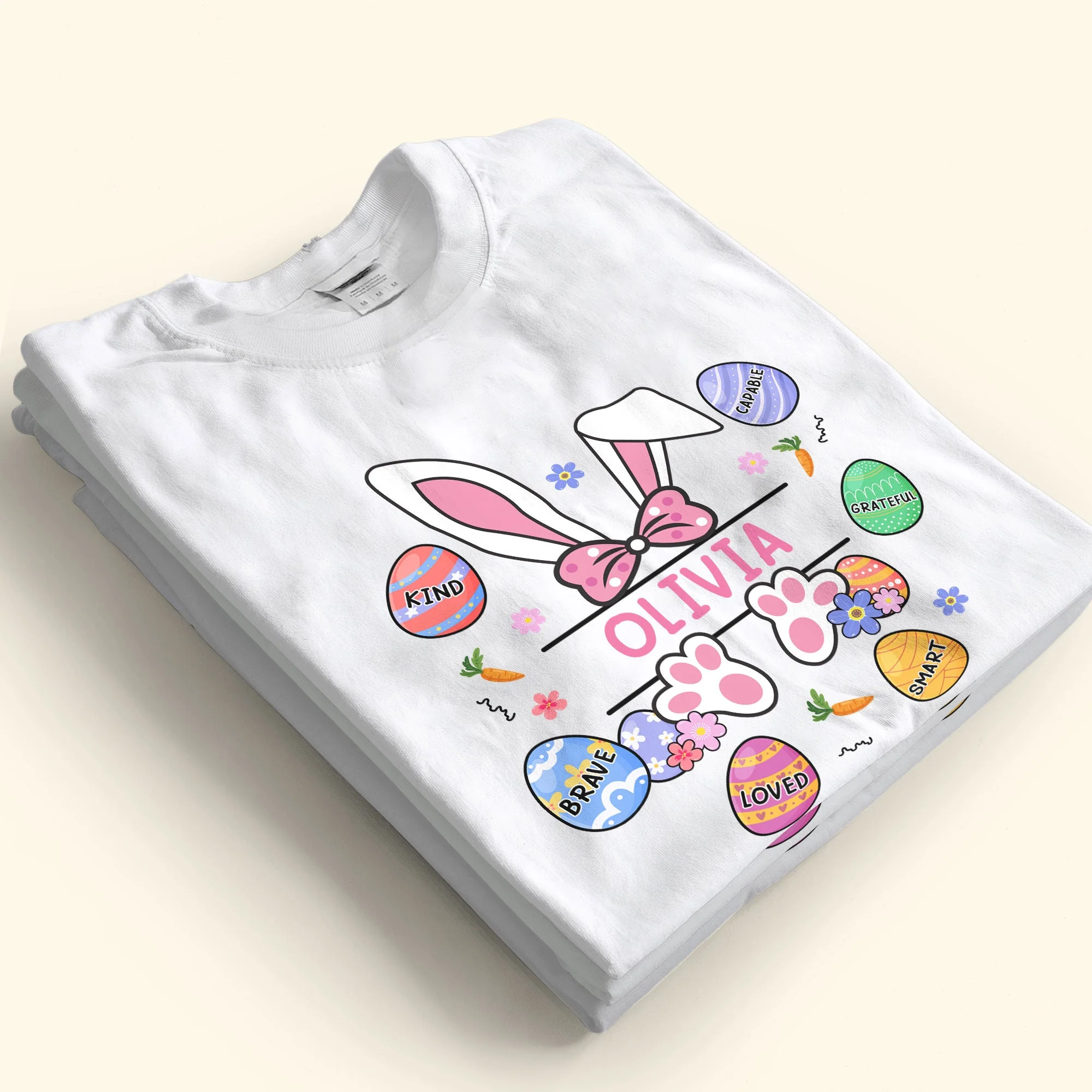 Kid Affirmations With Easter Bunny And Eggs - Personalized Shirt - Image 4