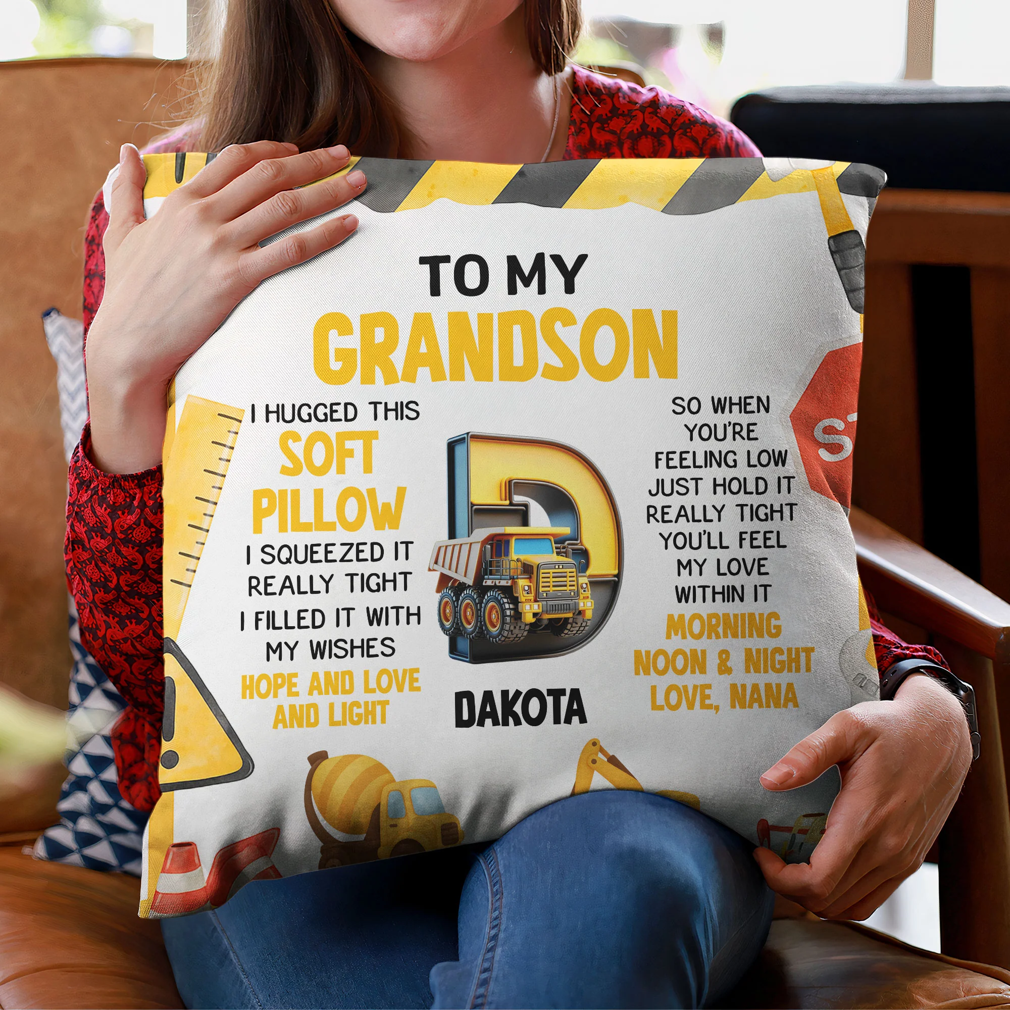Kid Alphabet Hug This - Personalized Pillow (Insert Included) - Image 2