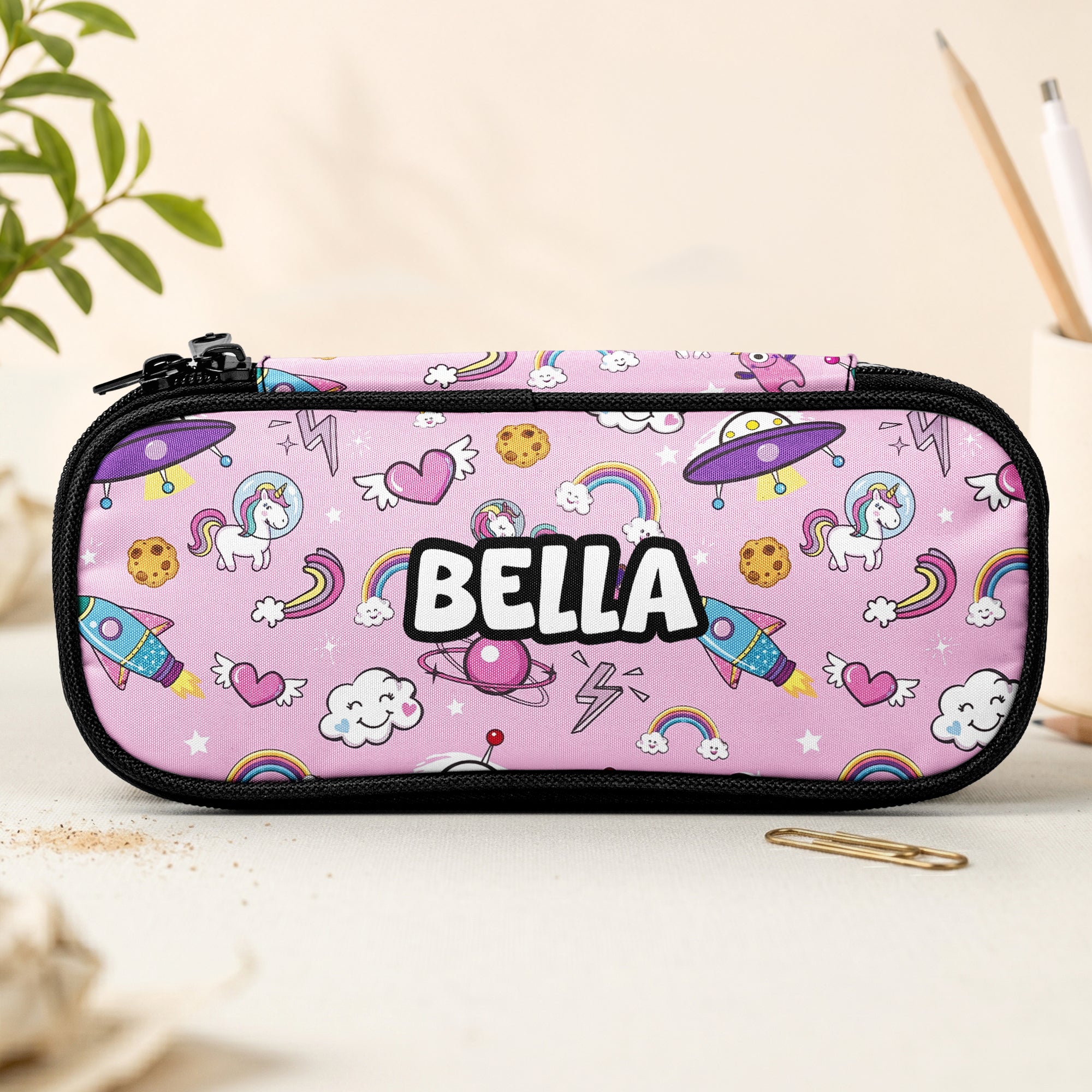 Kid Custom Pattern And Name - Personalized Pencil Case - Image 2