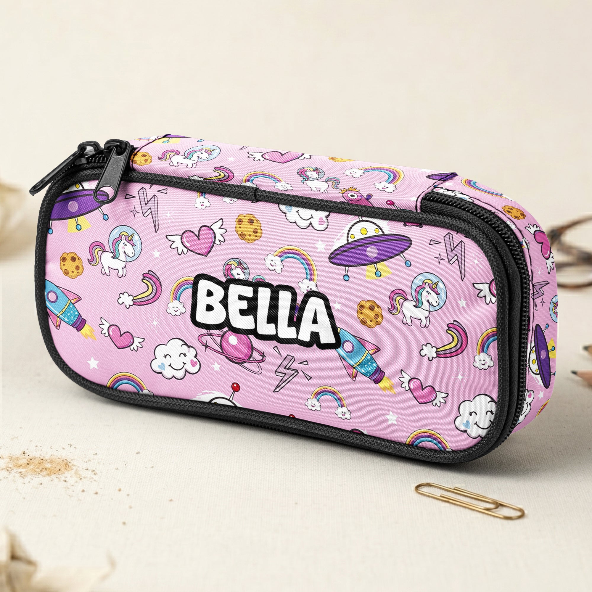 Kid Custom Pattern And Name - Personalized Pencil Case - Image 5