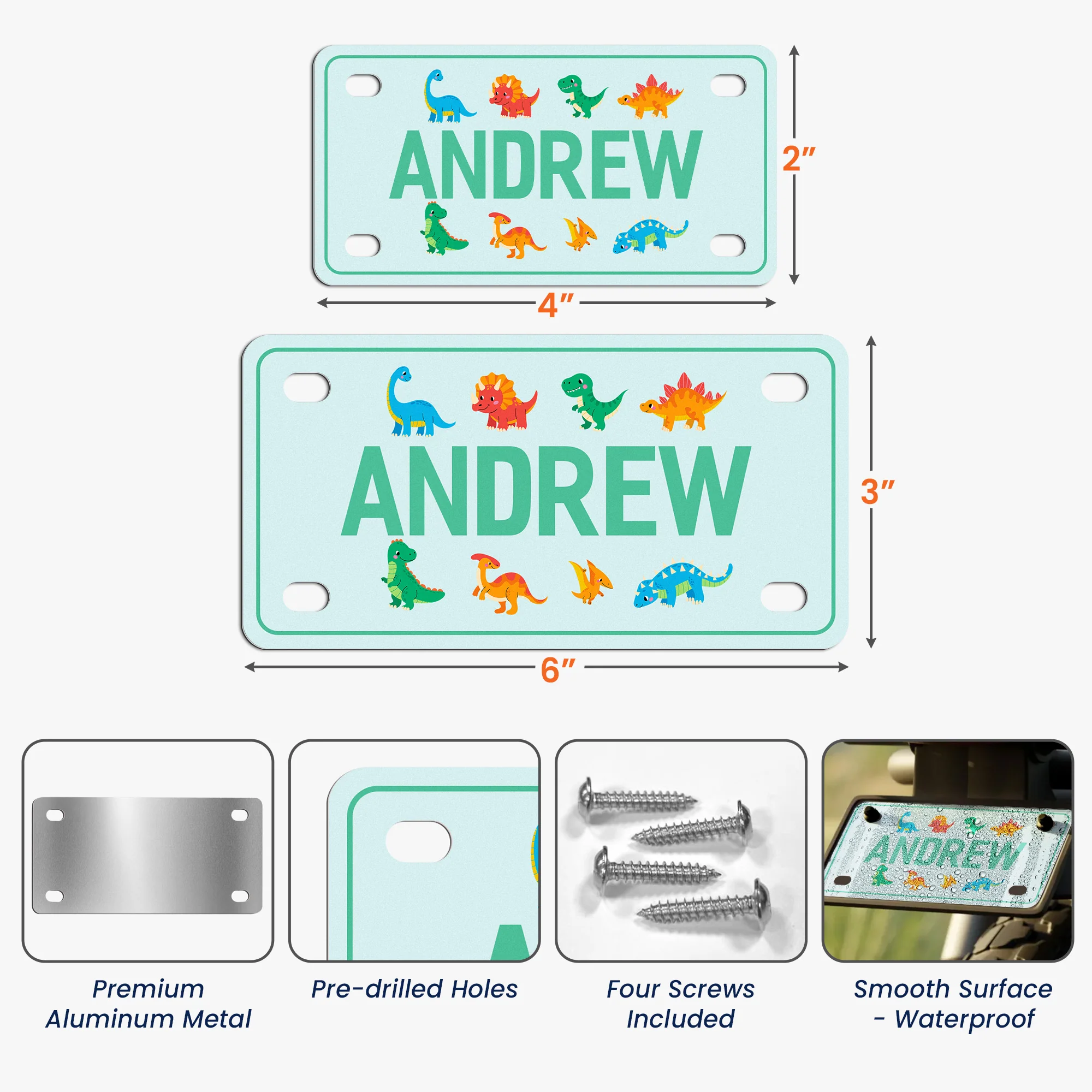 Kid Girl Boy Name Sign - Personalized Mini License Plate - Image 5