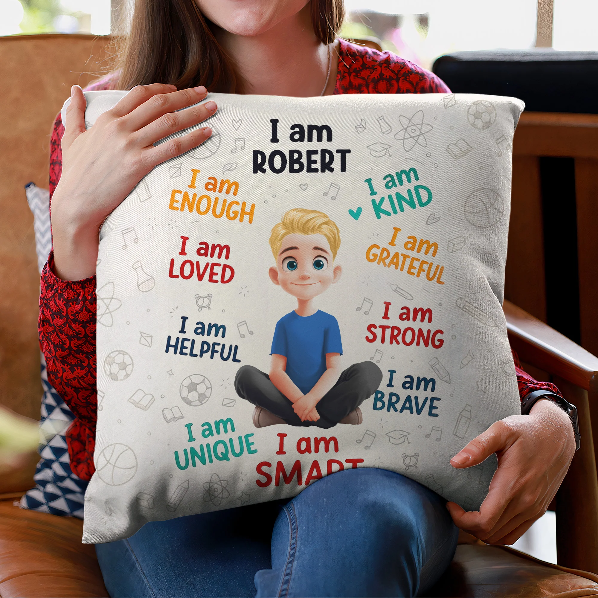 Kid I Am Kind Affirmation - Personalized Pillow (Insert Included) - Image 2