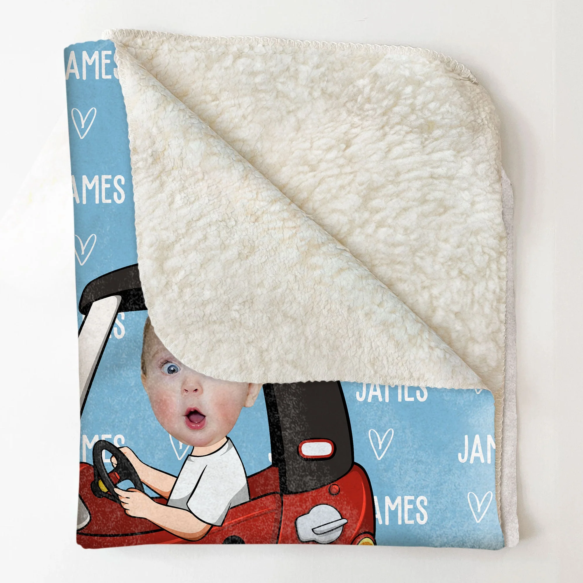 Kid In Car - Personalized Baby Photo Blanket - Image 7