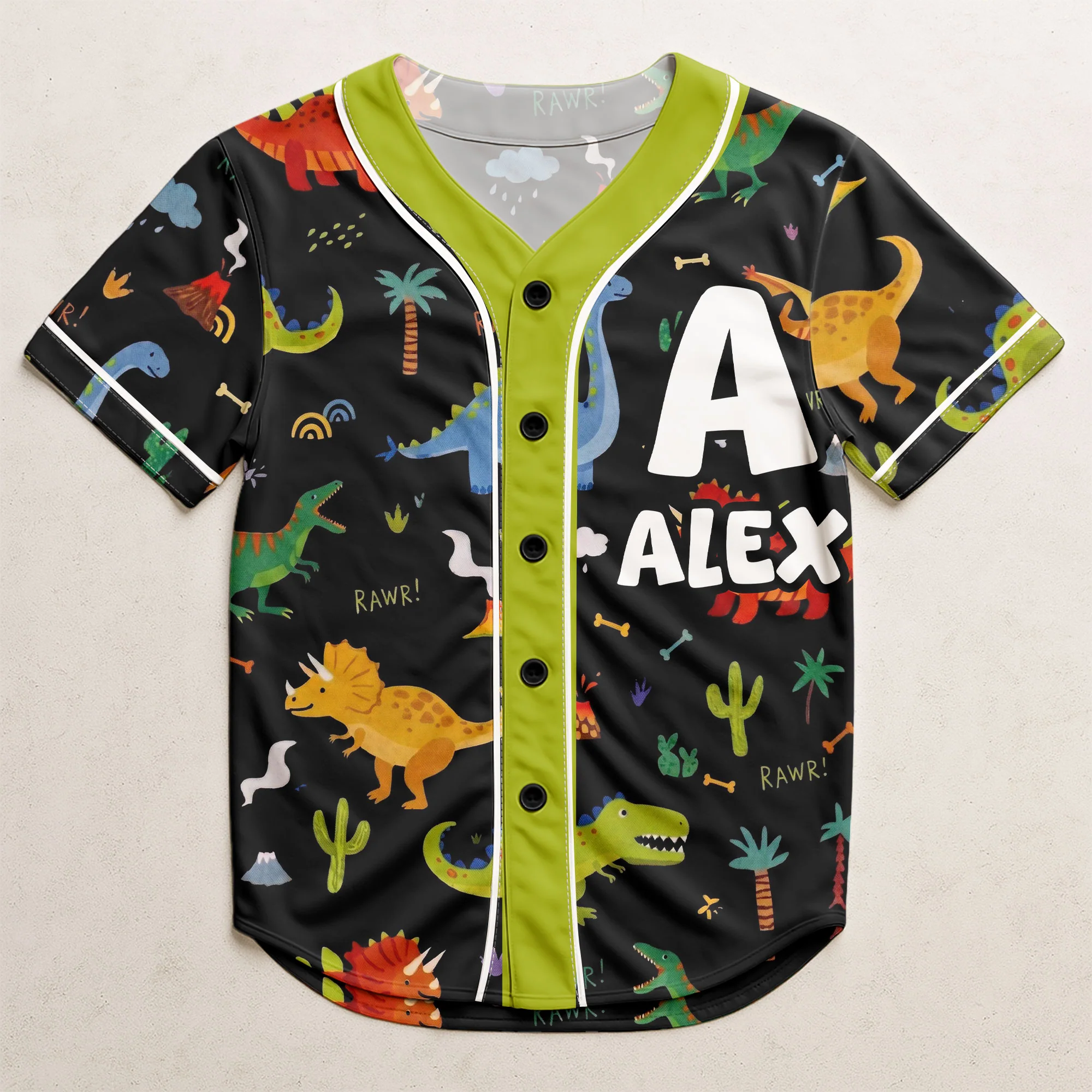 Kid Pattern Custom Name - Personalized Jersey Shirt - Image 2