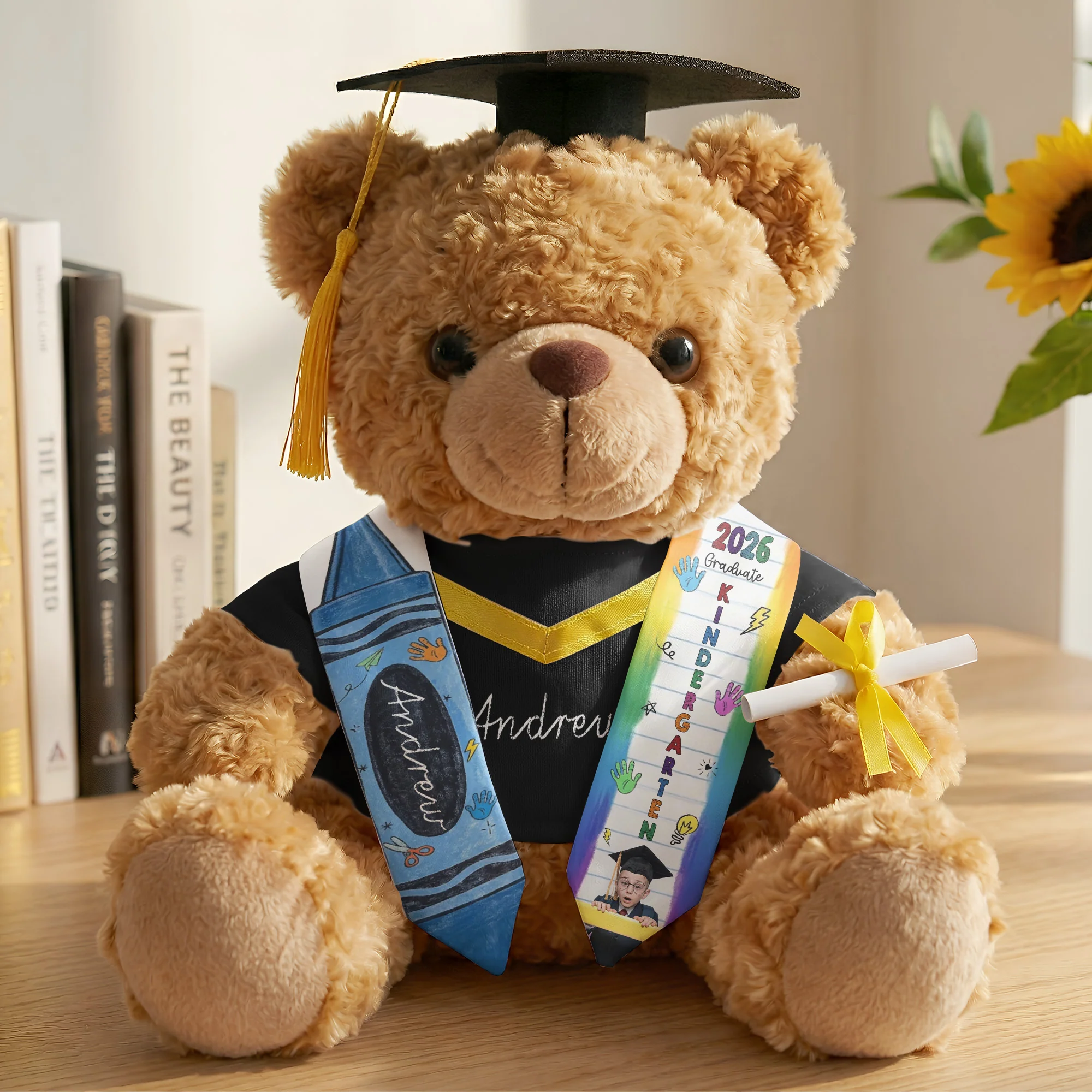 Kid Pencil Graduation Custom Photo - Personalized Graduation Teddy Bear - Image 2