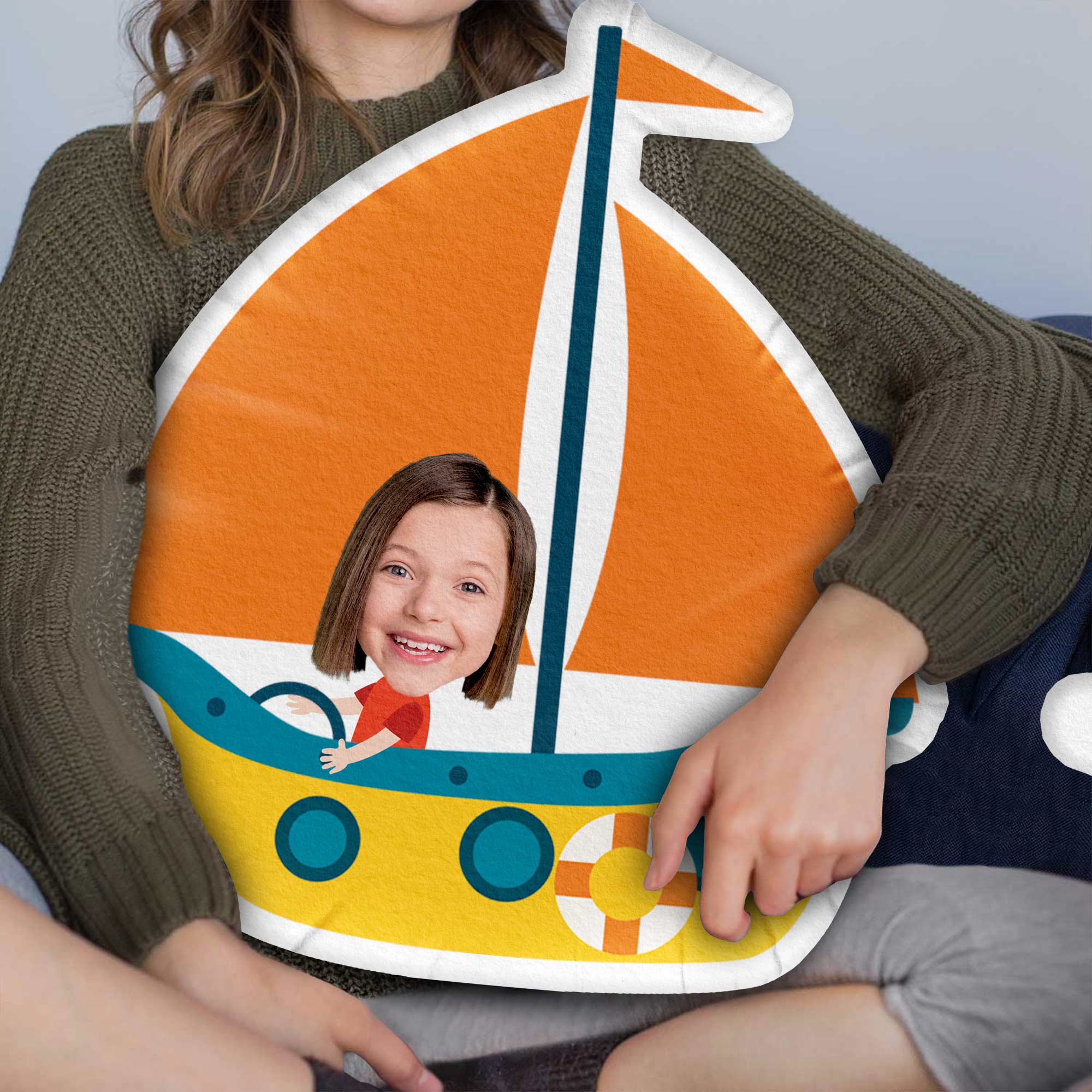 Kids Riding Vehicle  - Personalized Photo Custom Shaped Pillow - Image 4