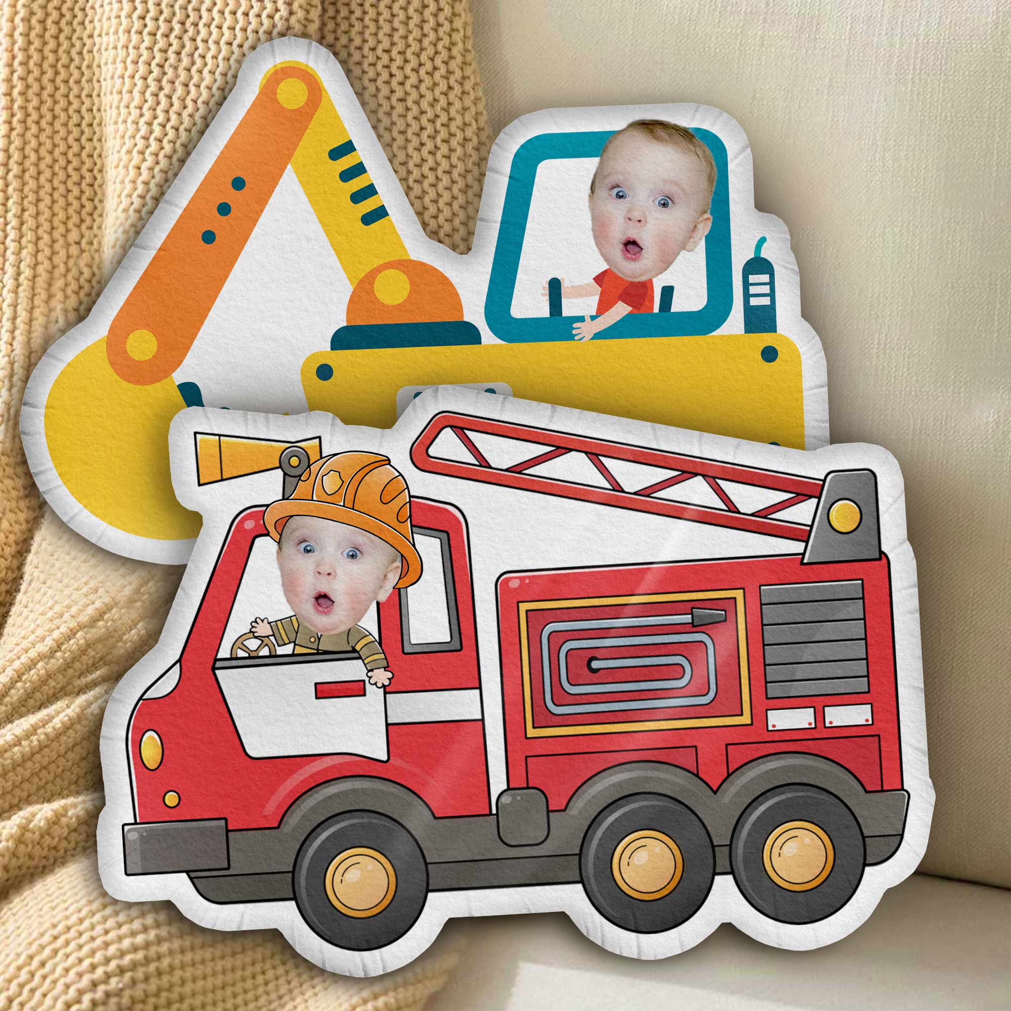 Kids Riding Vehicle  - Personalized Photo Custom Shaped Pillow - Image 5