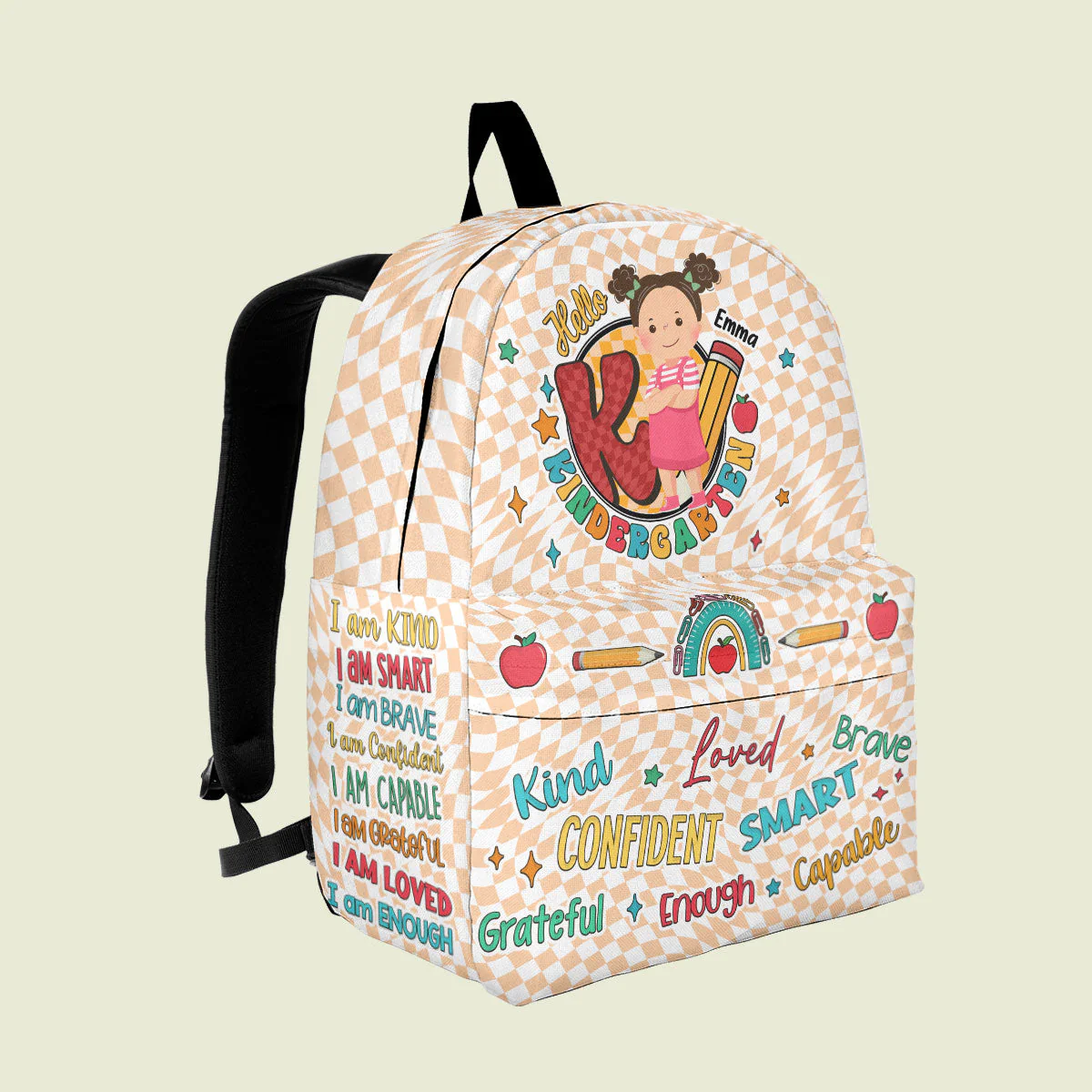 Kind Brave Smart Confident - Personalized Kid Backpack - Image 3