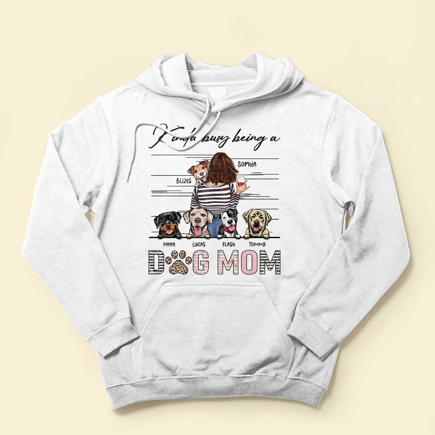 Kinda Busy Being A Dog Mom - Personalized Shirt - Mother's Day, Birthday, Funny Gift For Dog & Cat Mom, Dog & Cat Lover - Image 4