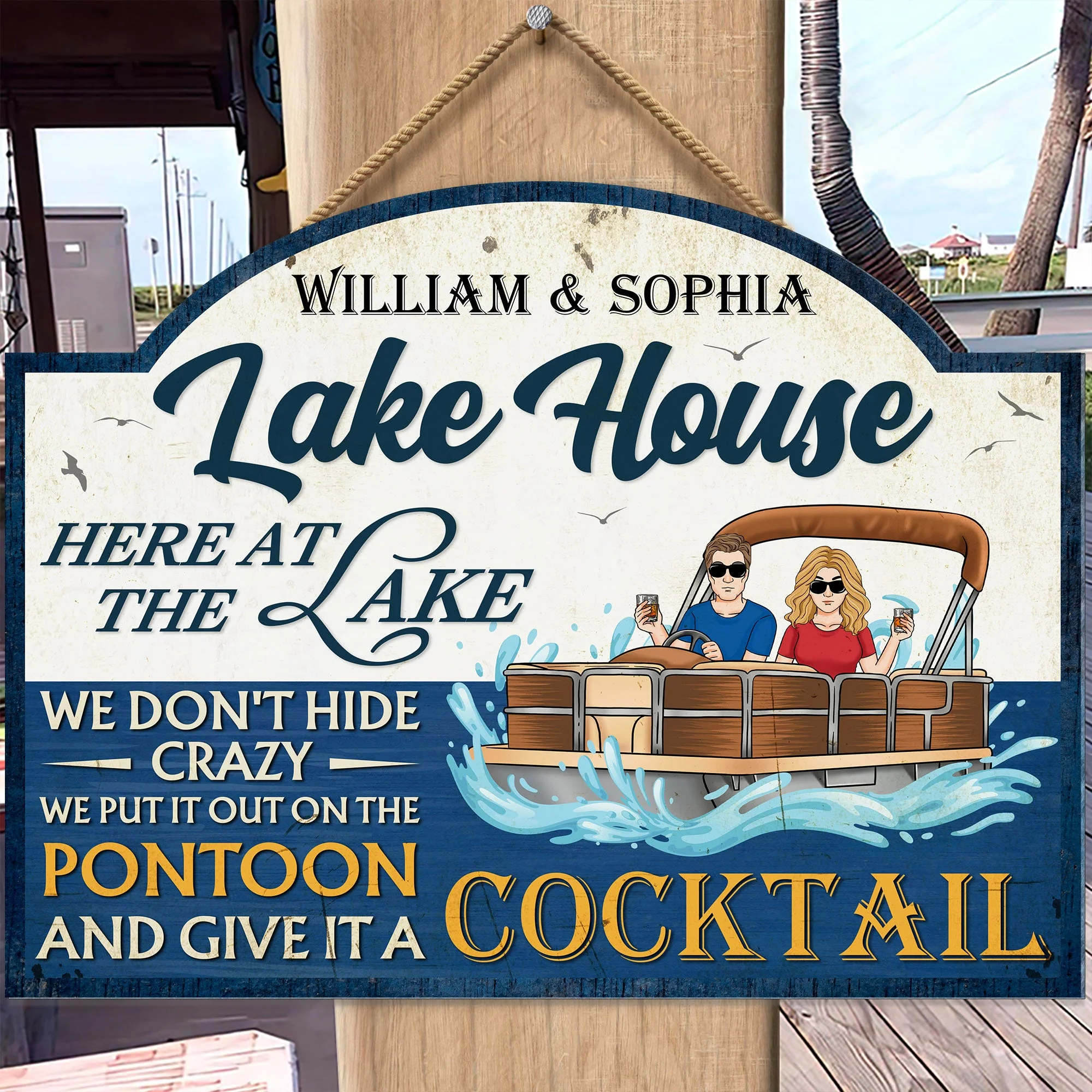 Lake House - Personalized Custom Shaped Metal Sign - Image 2