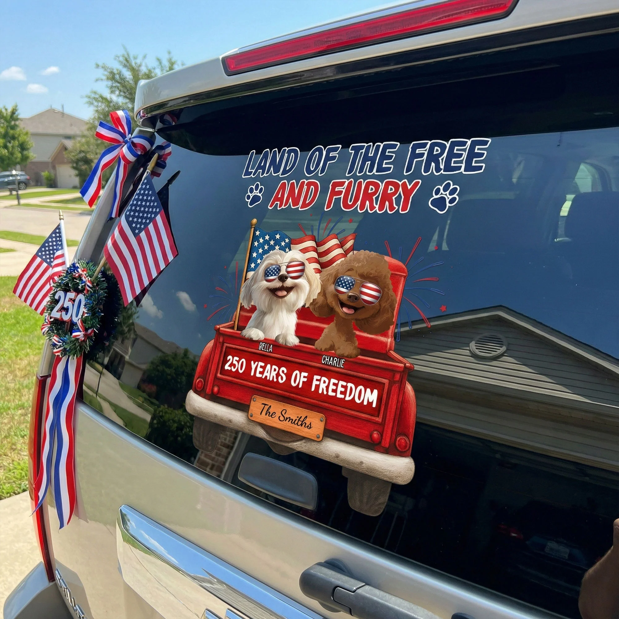 Land Of The Free And Furry - Personalized Decal - Image 2